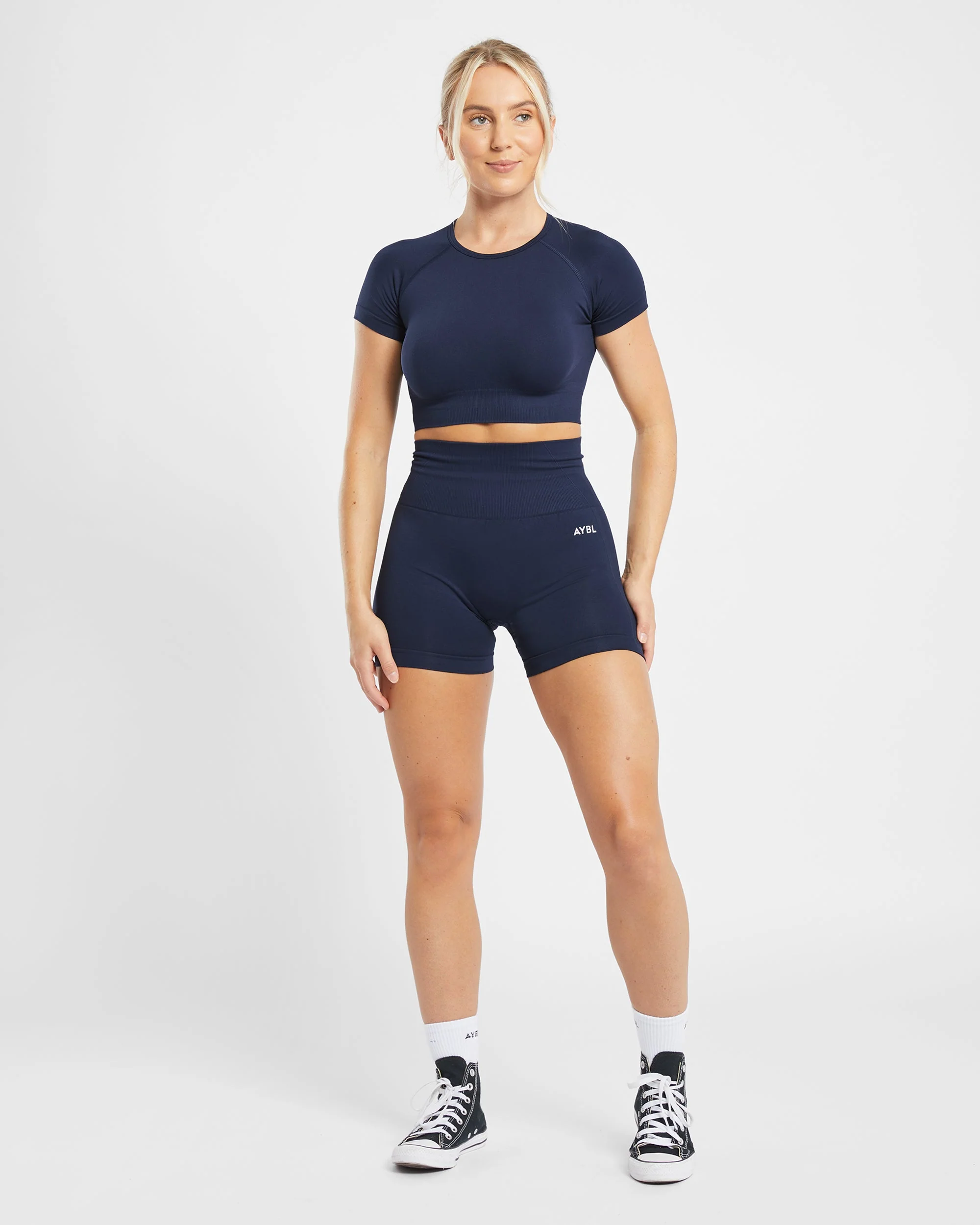 Empower Seamless Crop Top - Navy - Image 4
