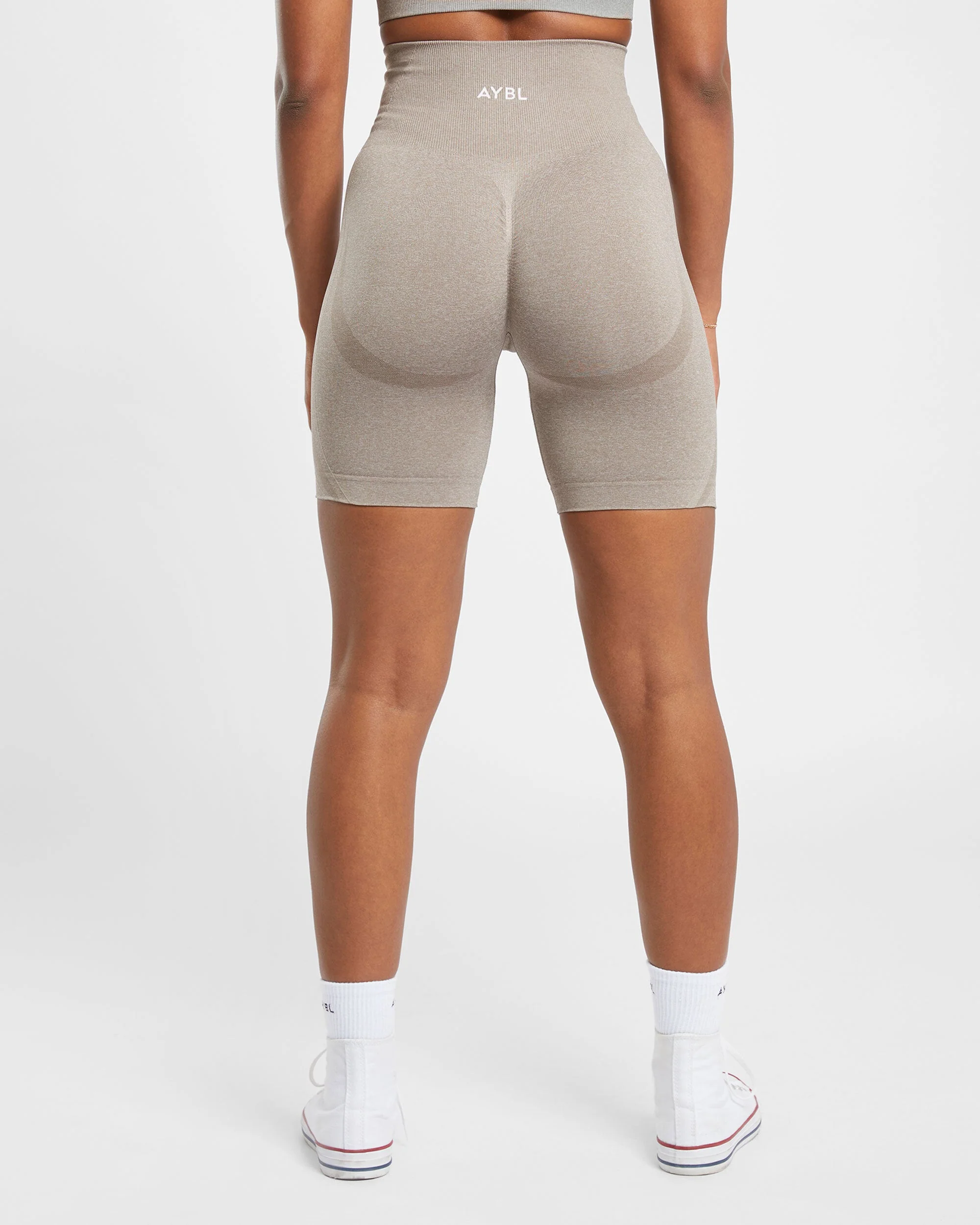 Empower Seamless Cycling Shorts - Taupe Marl - Image 2