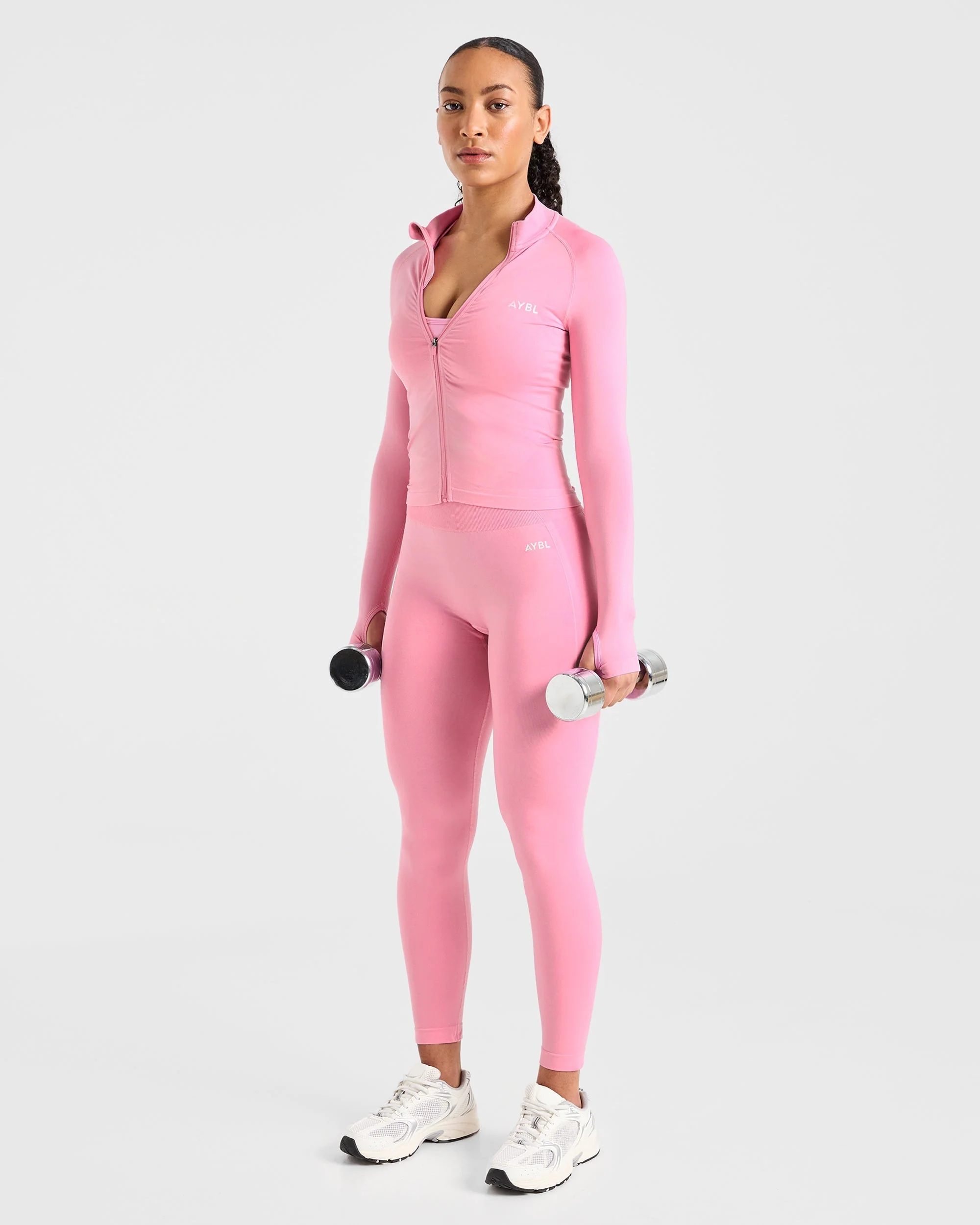 Empower Seamless Full Zip Jacket - Baby Pink - Image 7