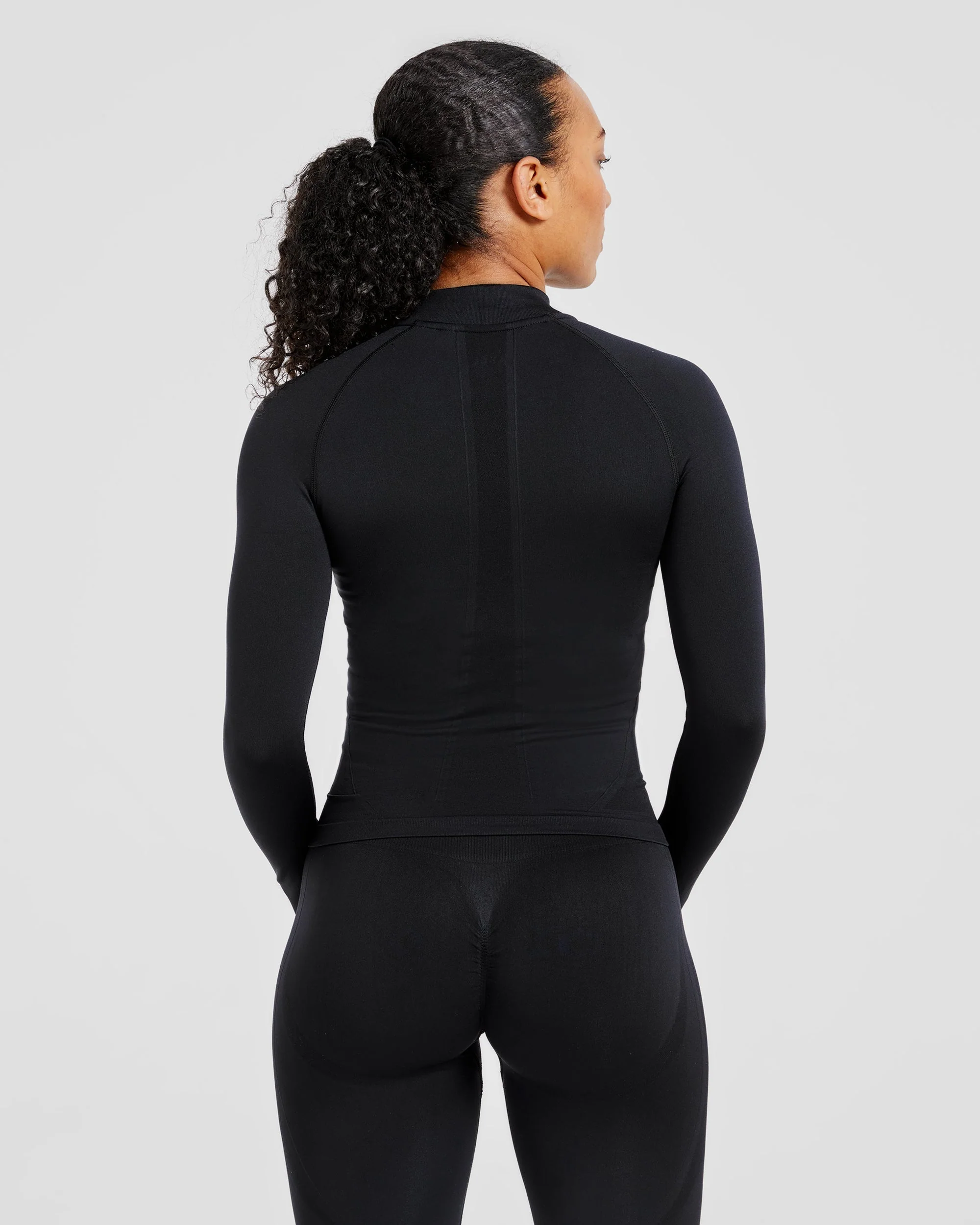 Empower Seamless Full Zip Jacket - Black - Image 2