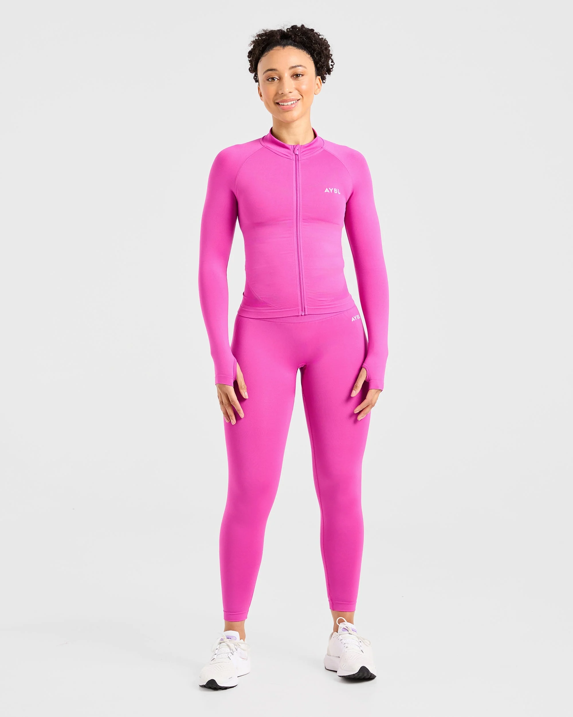 Empower Seamless Full Zip Jacket - Magenta - Image 3