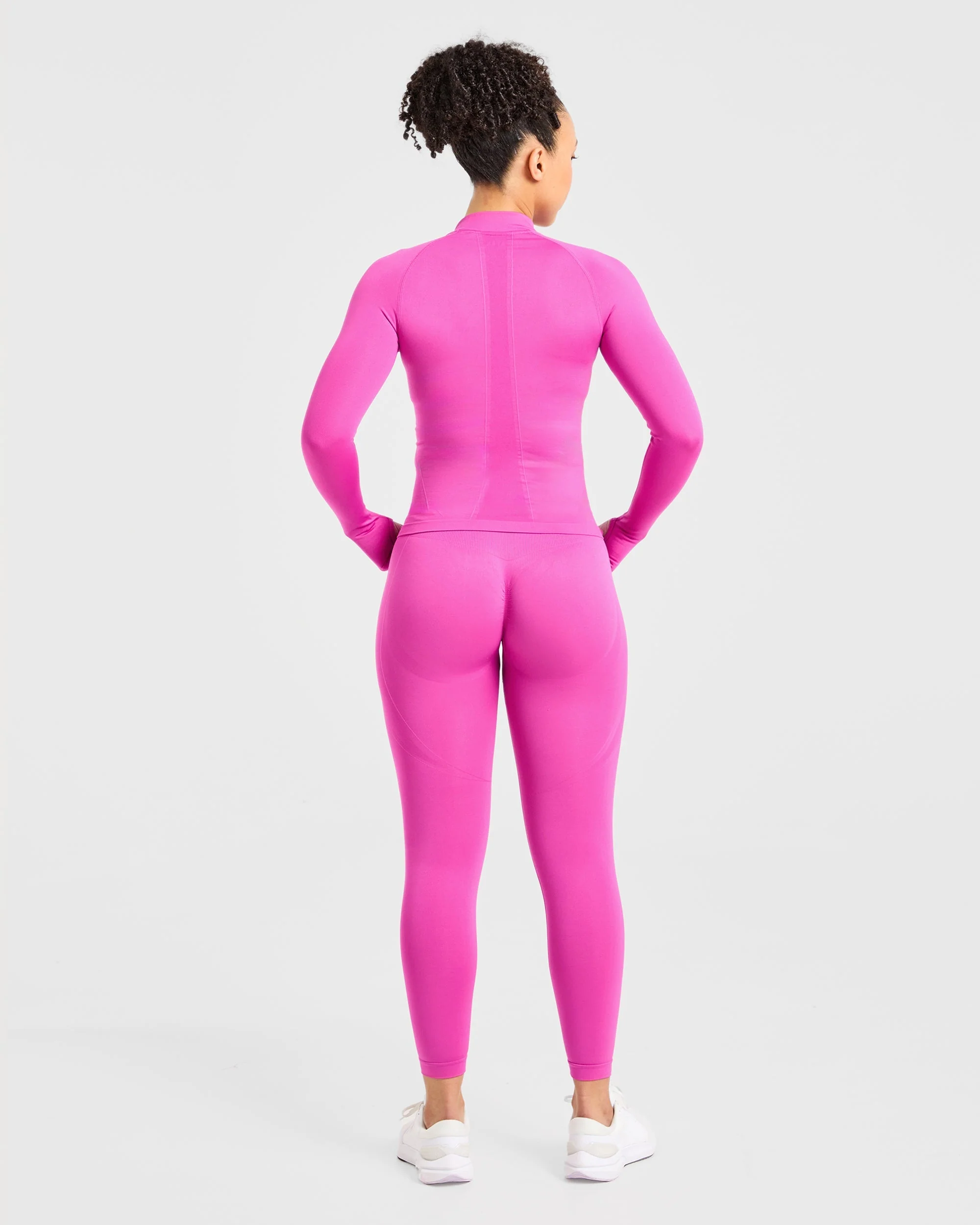 Empower Seamless Full Zip Jacket - Magenta - Image 4