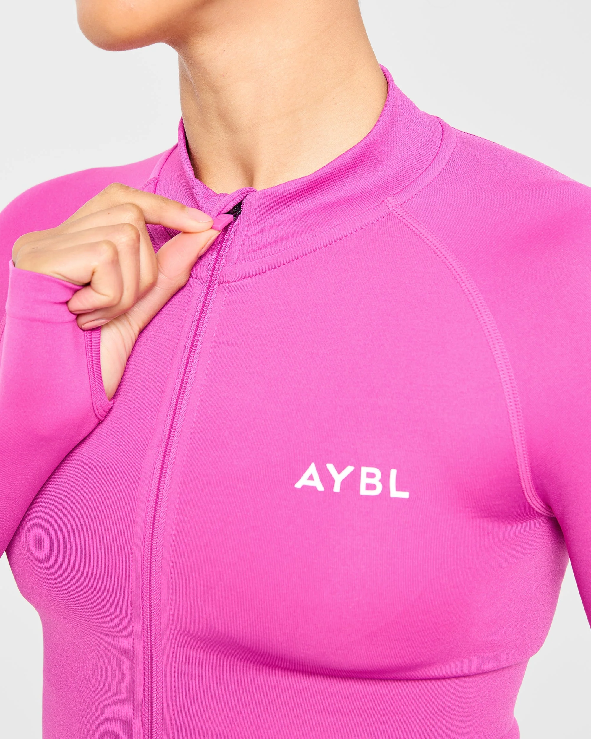 Empower Seamless Full Zip Jacket - Magenta - Image 6