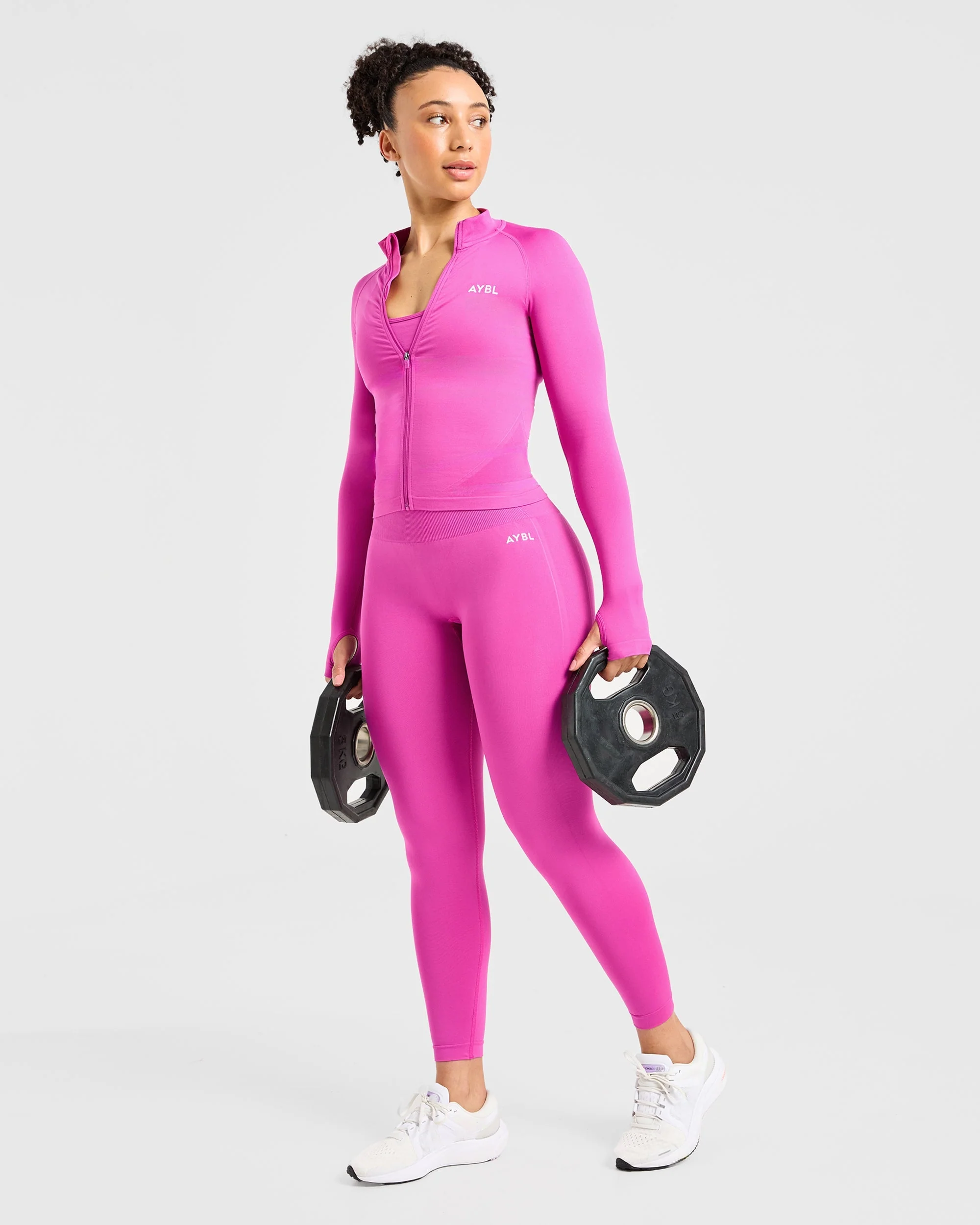 Empower Seamless Full Zip Jacket - Magenta - Image 8