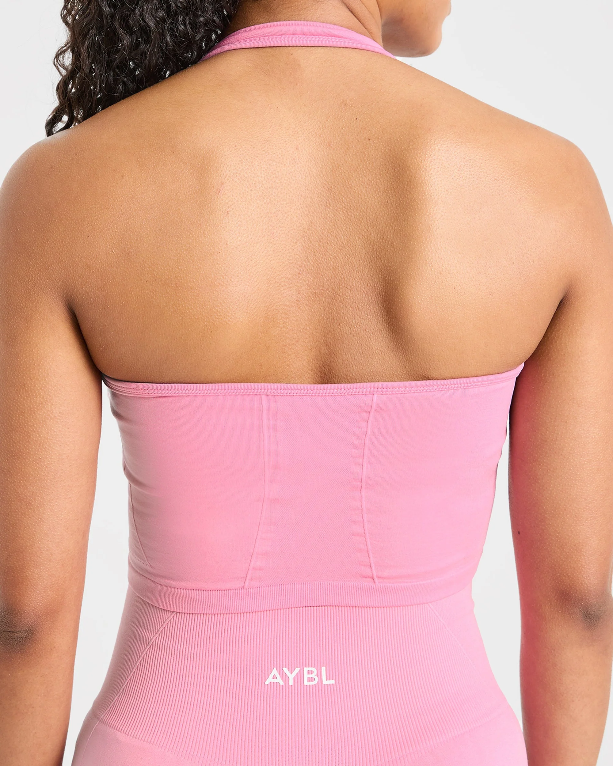 Empower Seamless Halterneck Crop Top - Baby Pink - Image 6