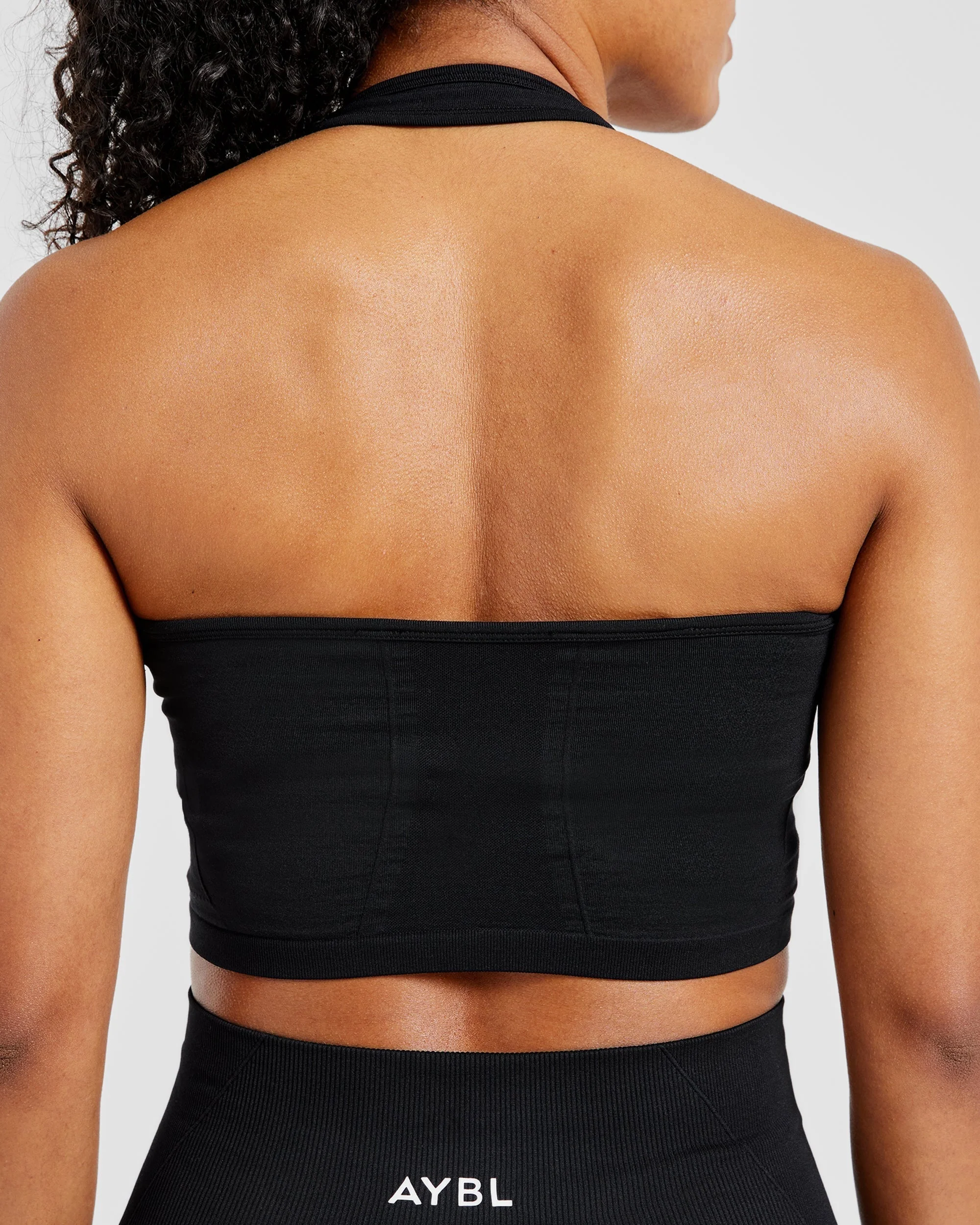 Empower Seamless Halterneck Crop Top - Black - Image 6