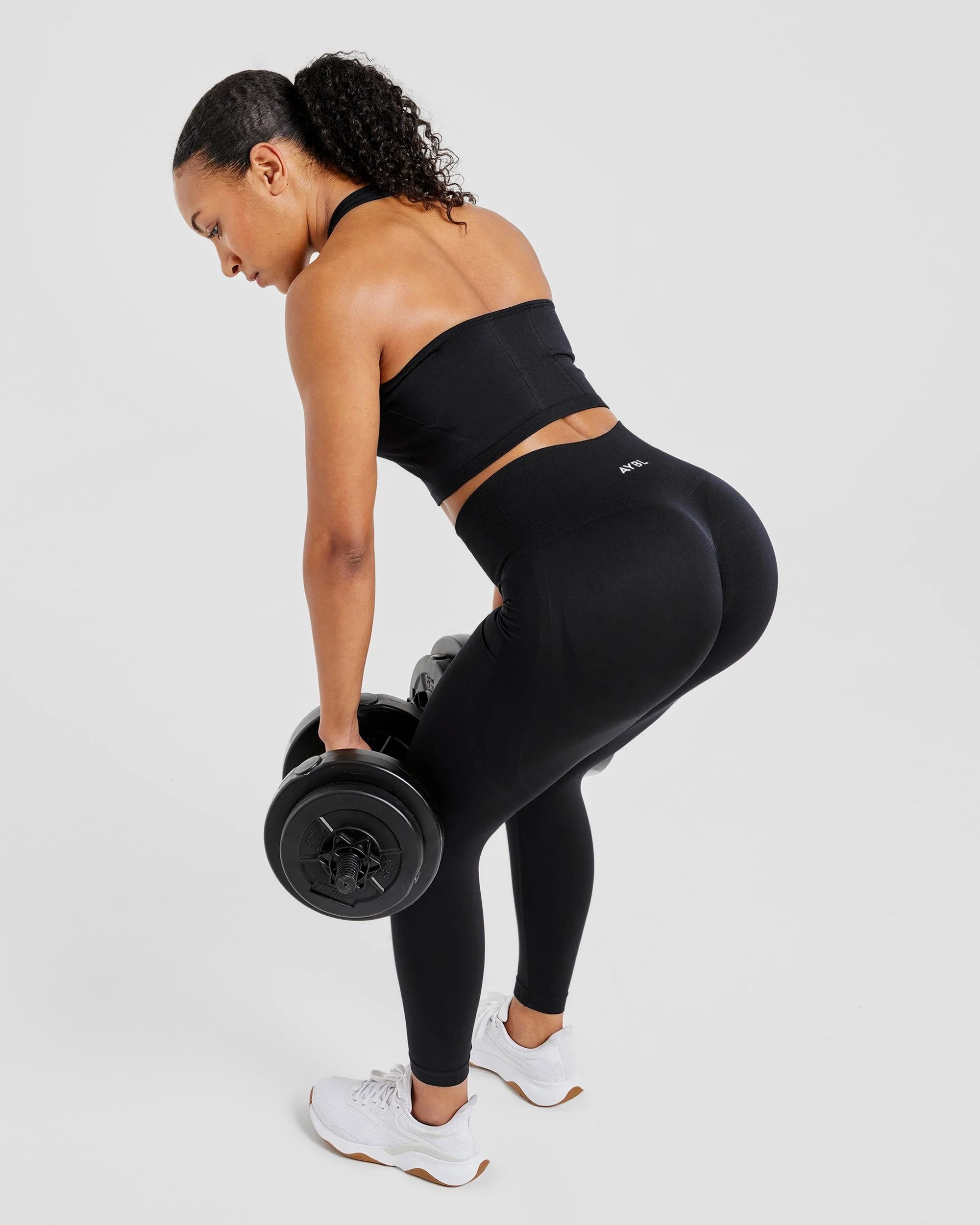 Empower Seamless Halterneck Crop Top - Black - Image 8