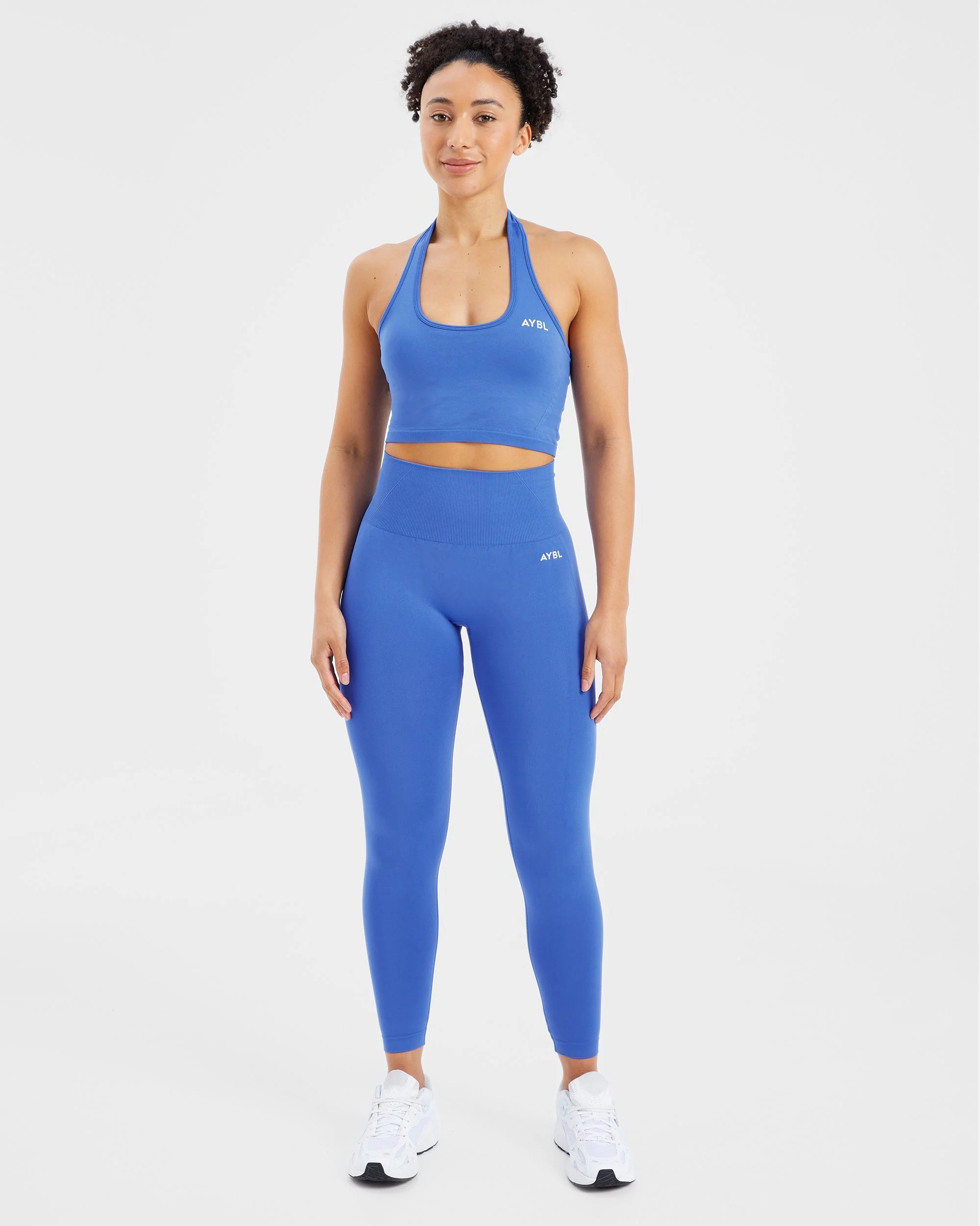 Empower Seamless Halterneck Crop Top - Cobalt - Image 3