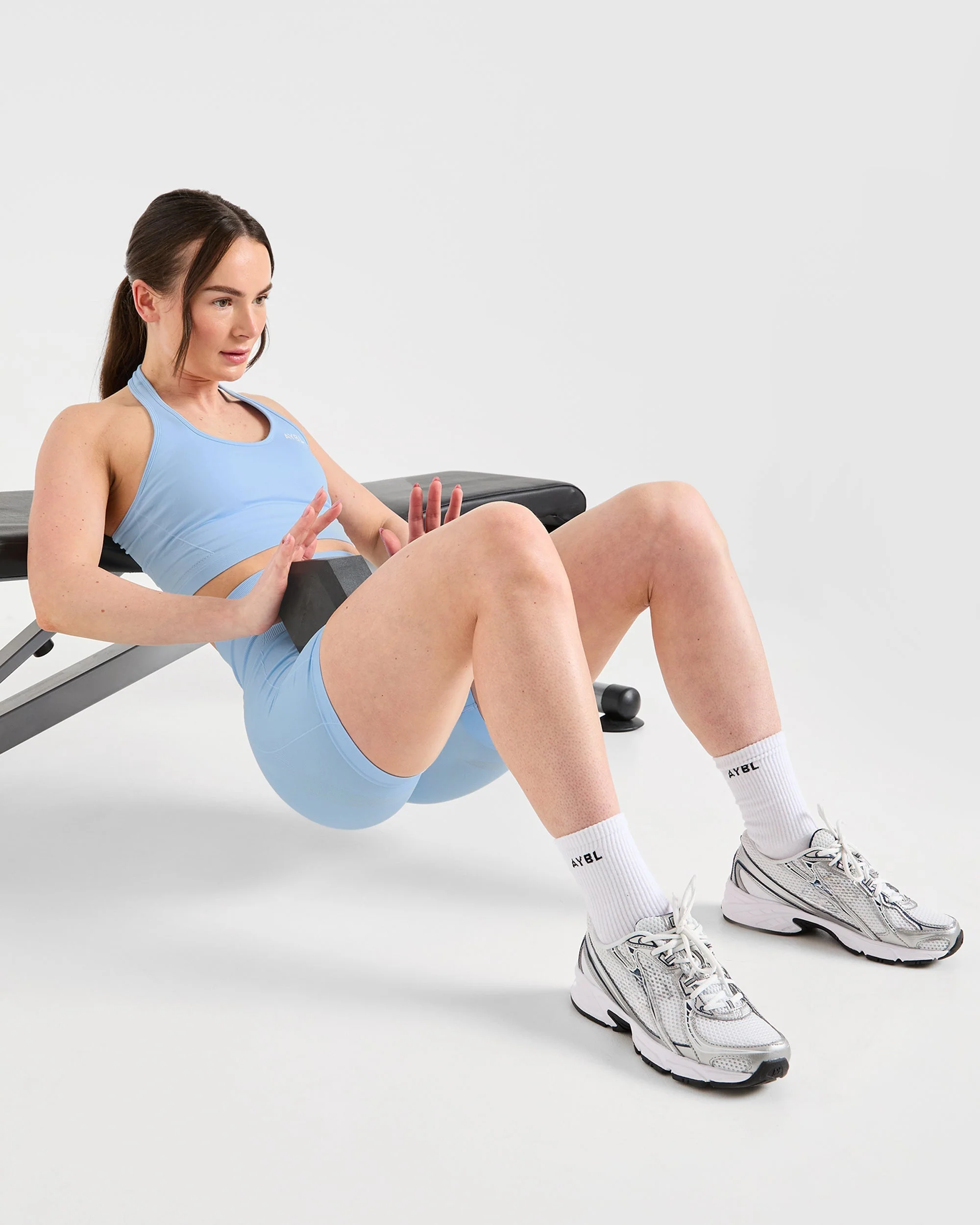 Empower Seamless Halterneck Crop Top - Sky Blue - Image 8