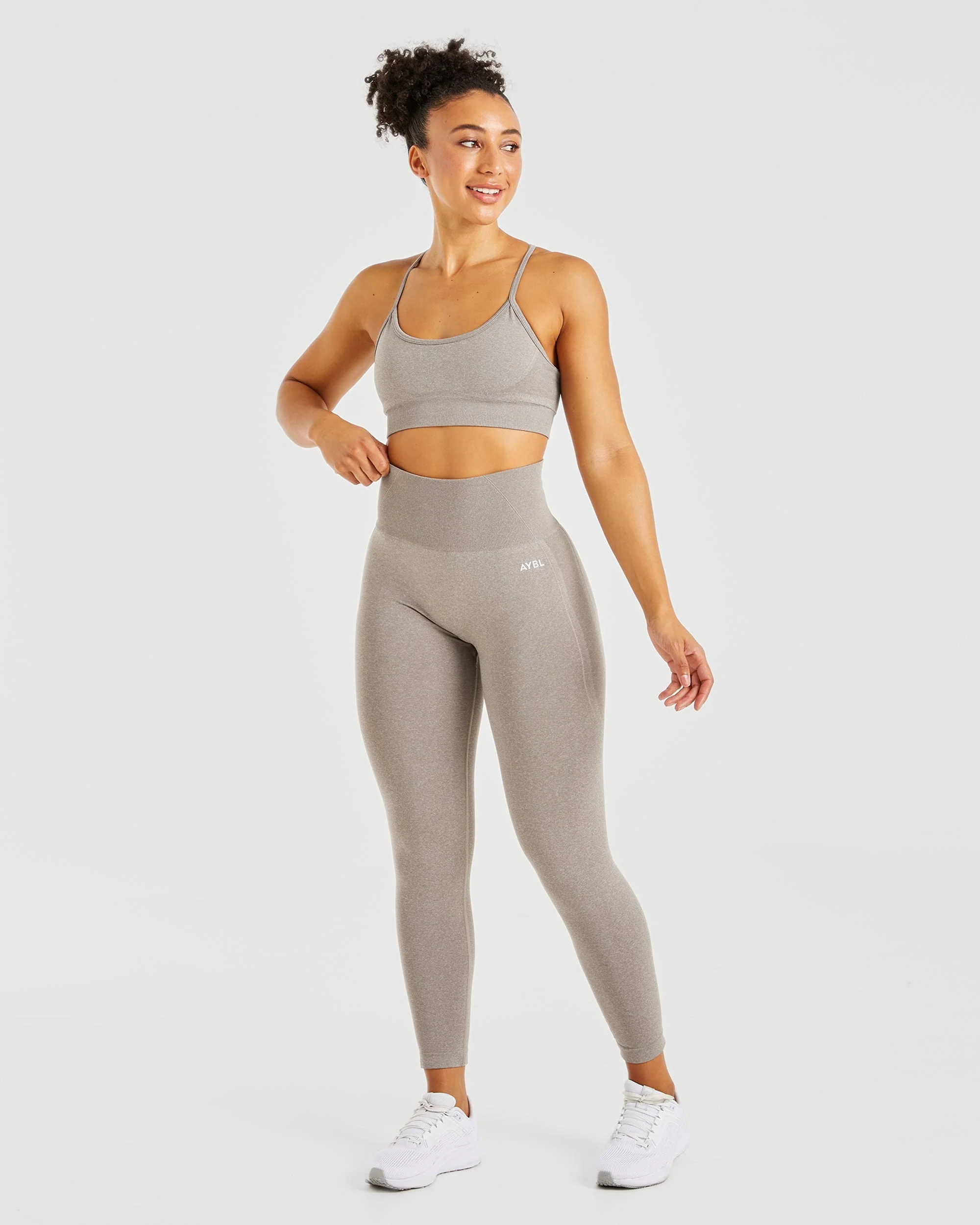 Empower Seamless Leggings - Taupe Marl - Image 3