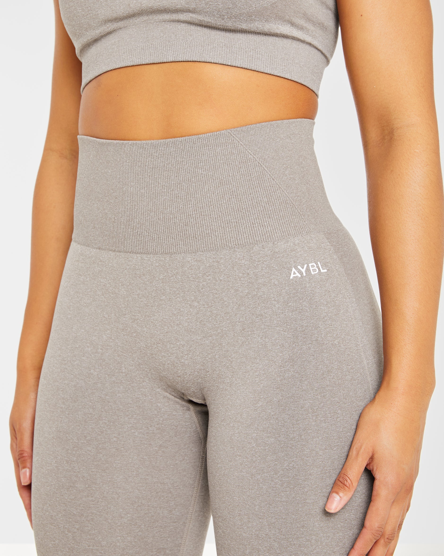 Empower Seamless Leggings - Taupe Marl - Image 5