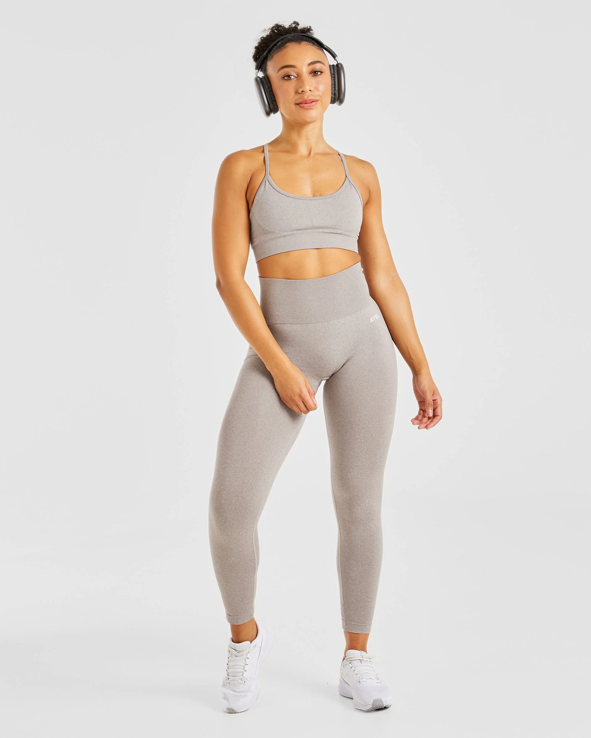 Empower Seamless Leggings - Taupe Marl - Image 7