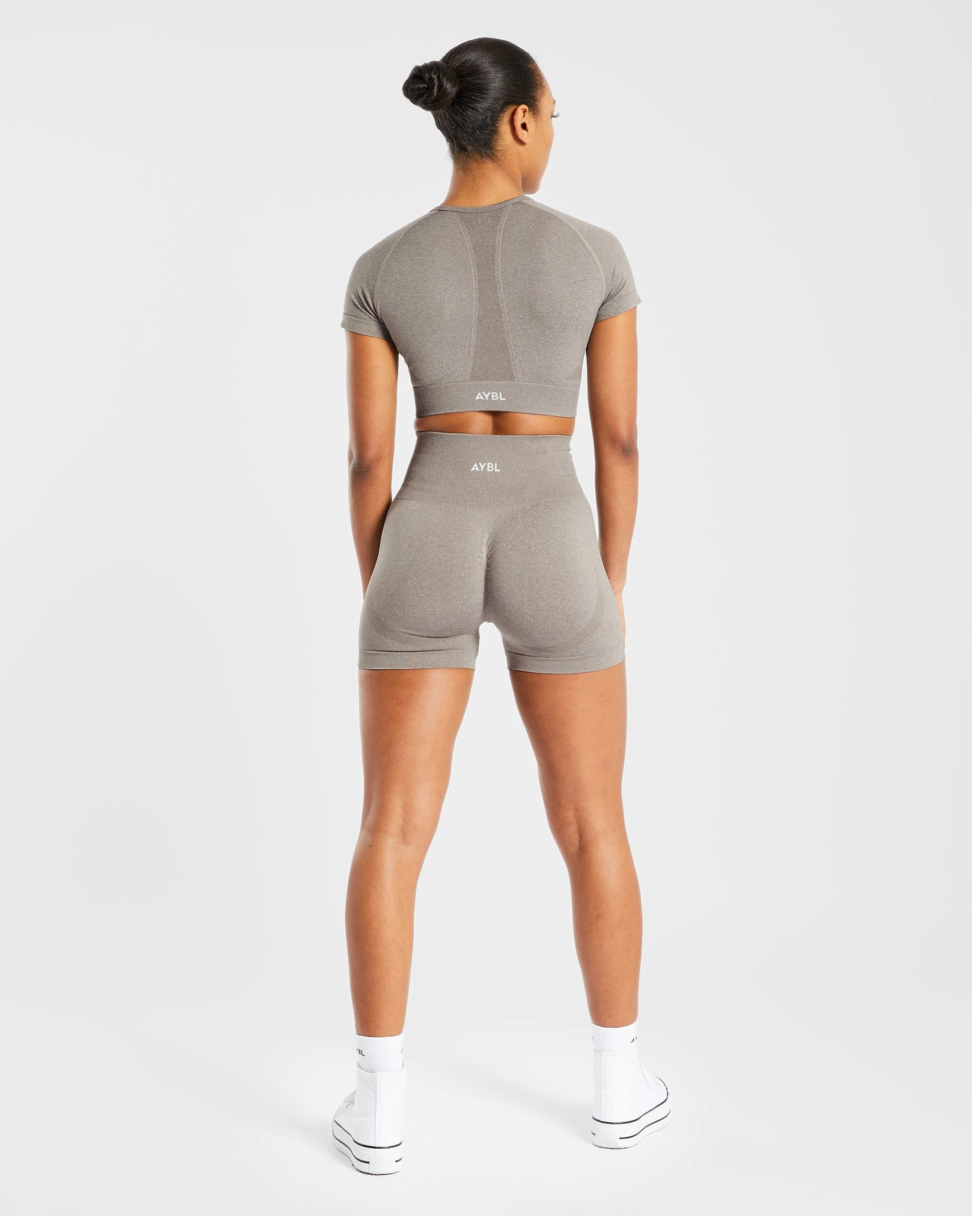 Empower Seamless Shorts - Taupe Marl - Image 4