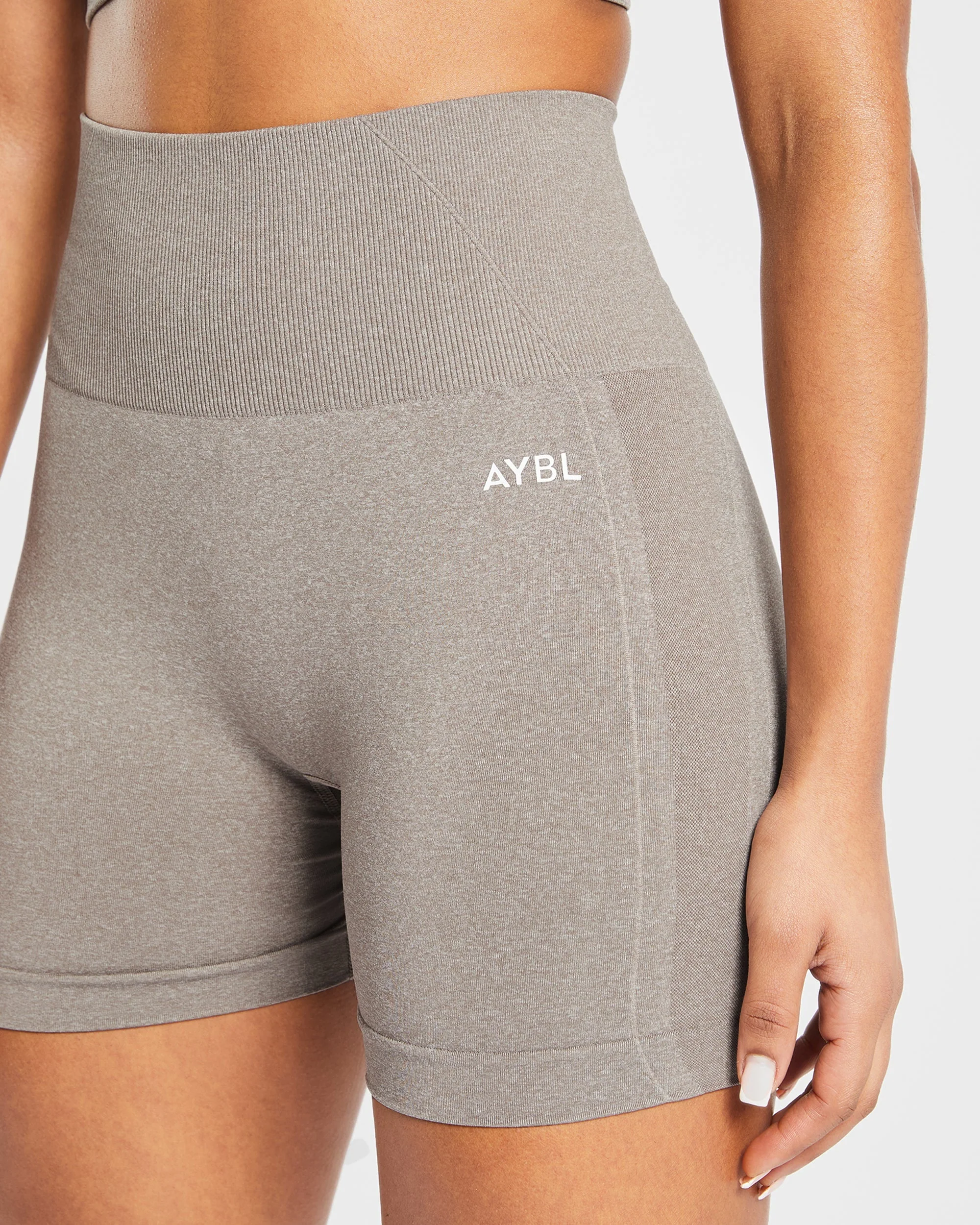 Empower Seamless Shorts - Taupe Marl - Image 5