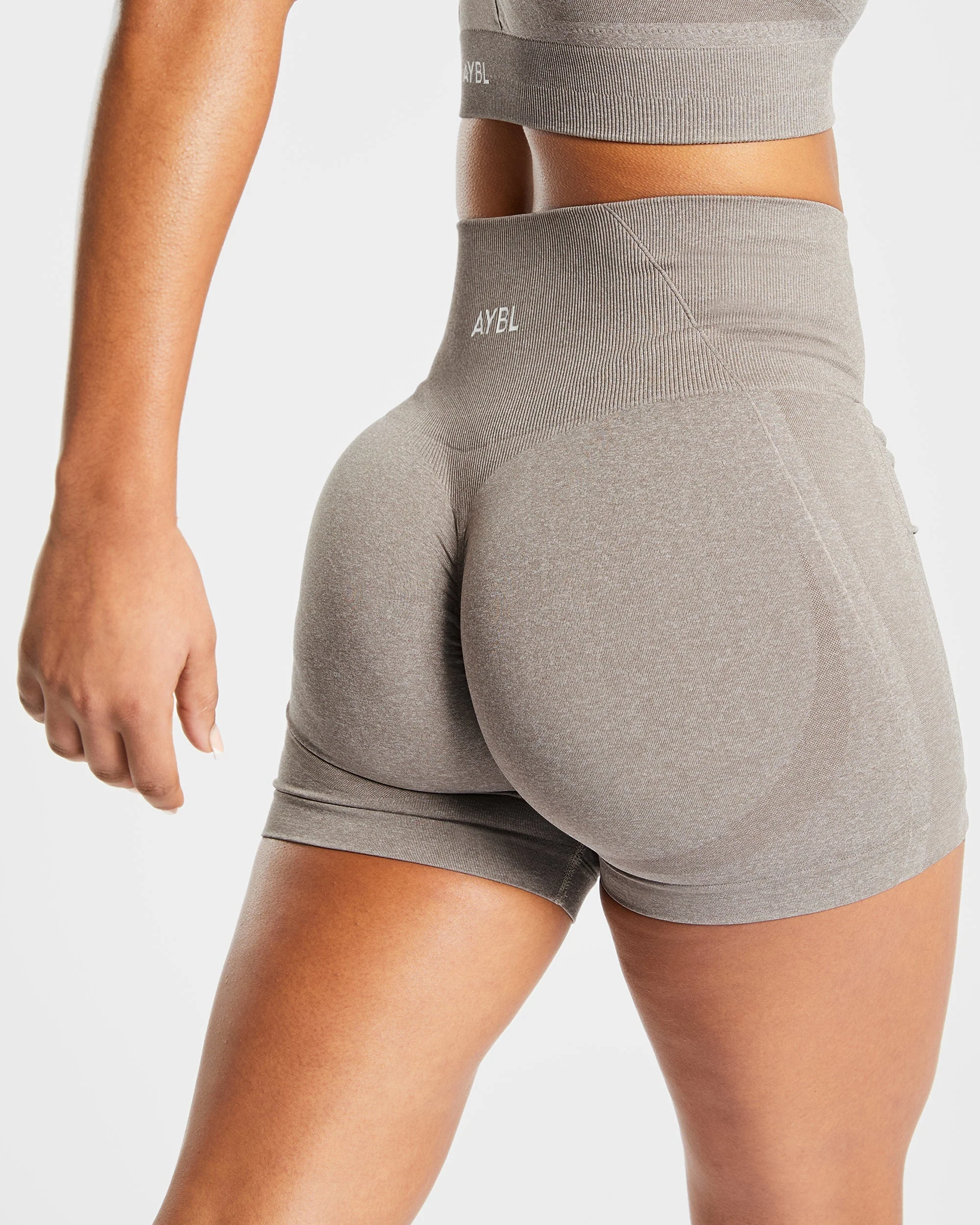 Empower Seamless Shorts - Taupe Marl - Image 6