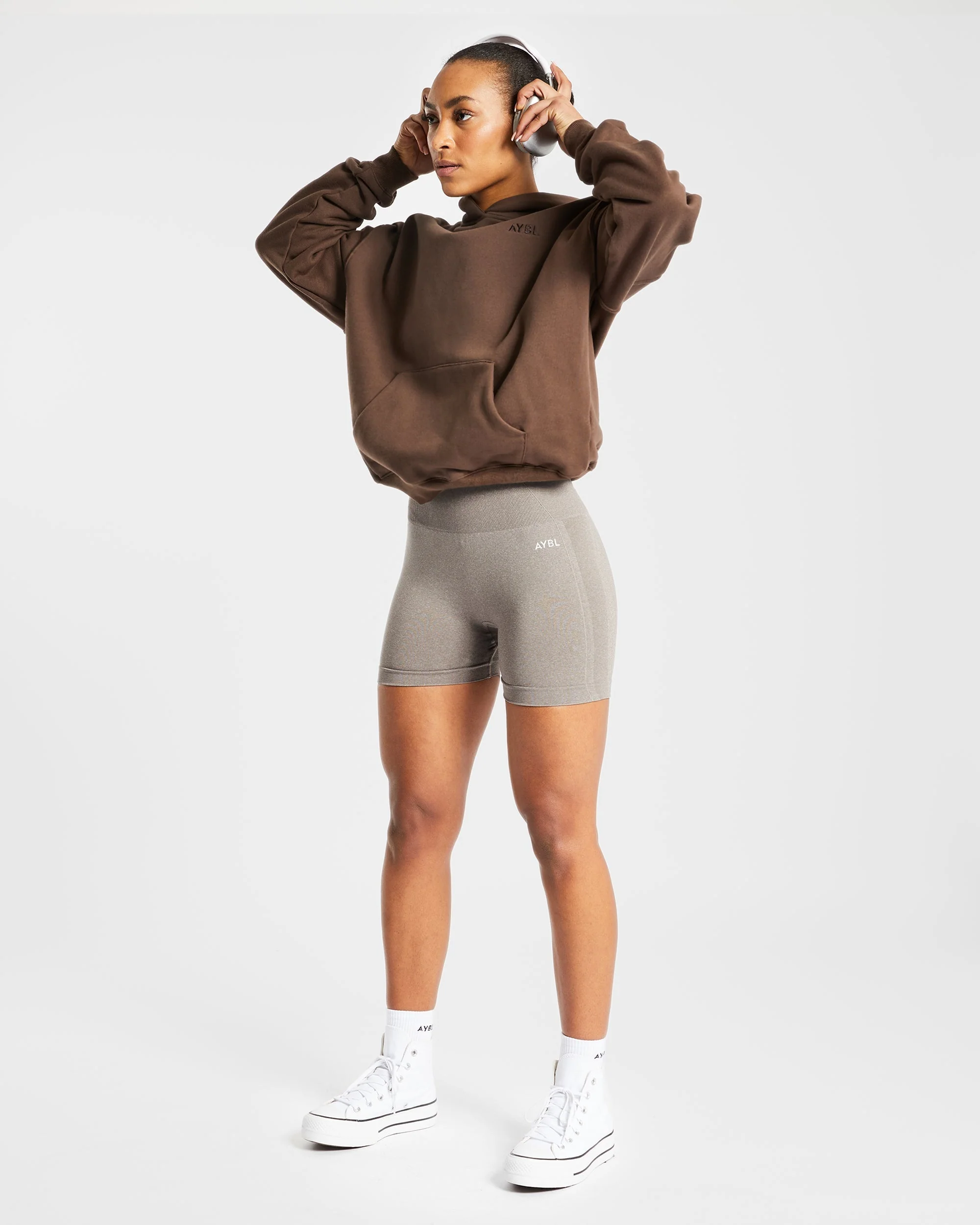 Empower Seamless Shorts - Taupe Marl - Image 8