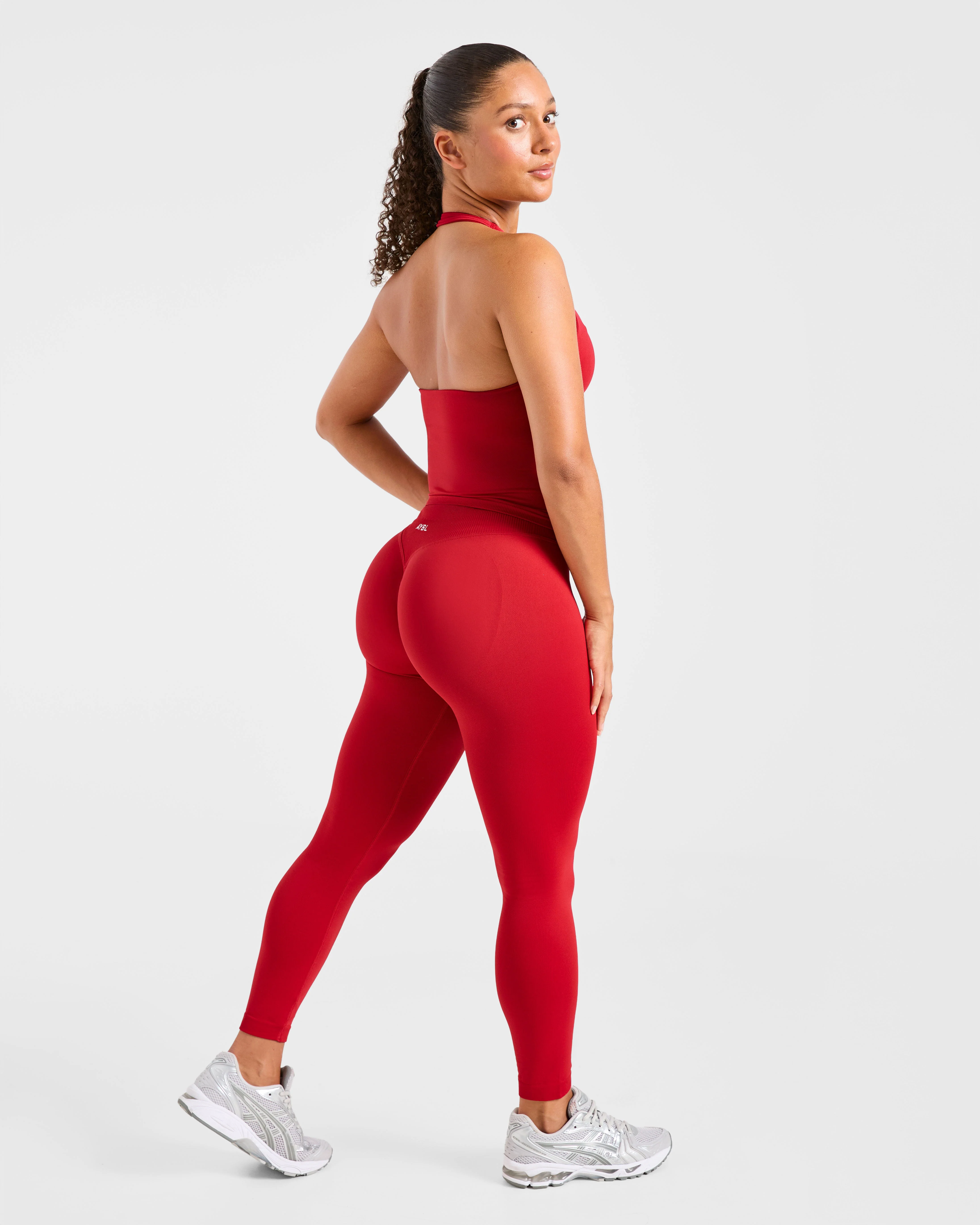 Enhance Seamless Halterneck Top - Red - Image 4