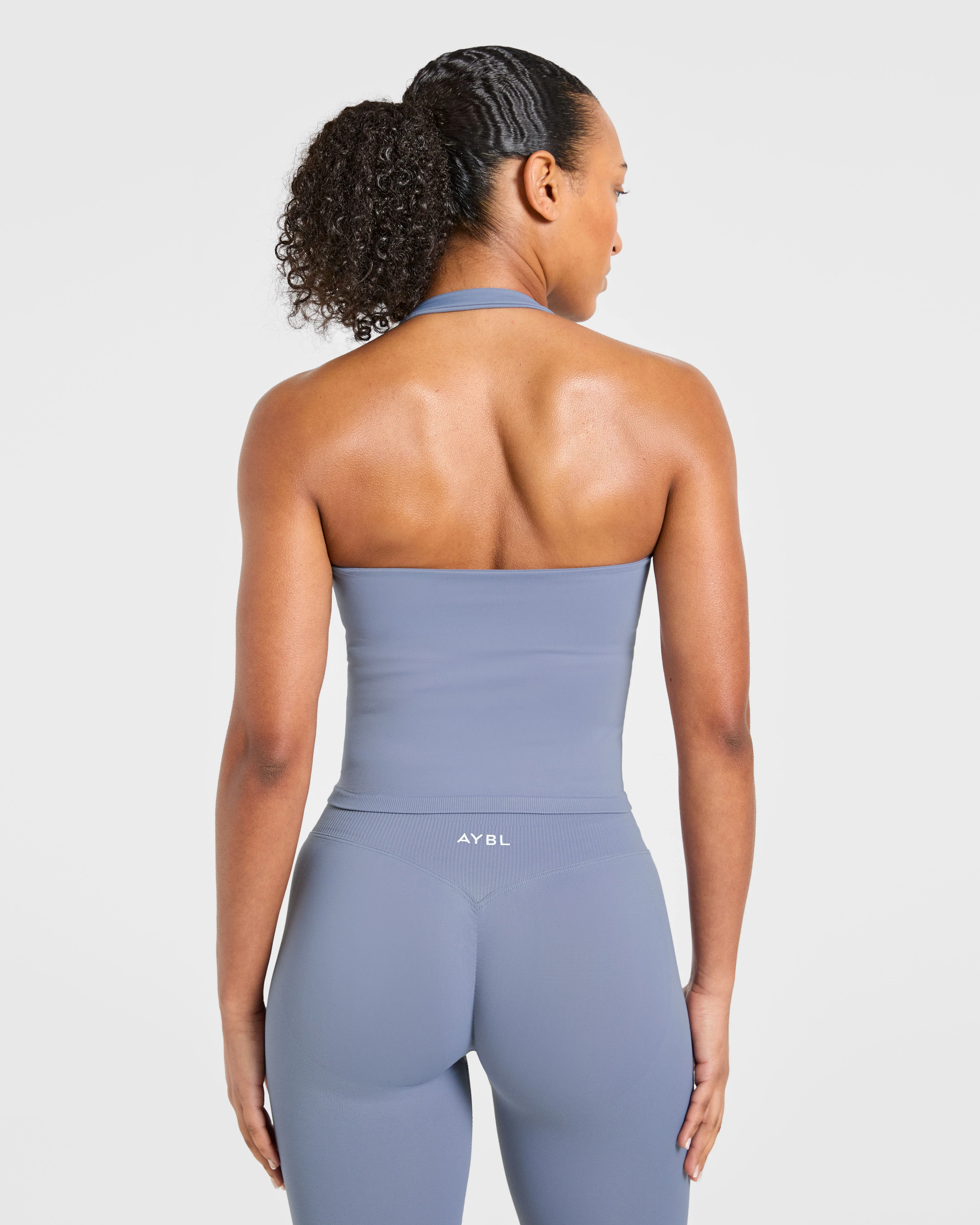 Enhance Seamless Halterneck Top - Slate Blue - Image 2