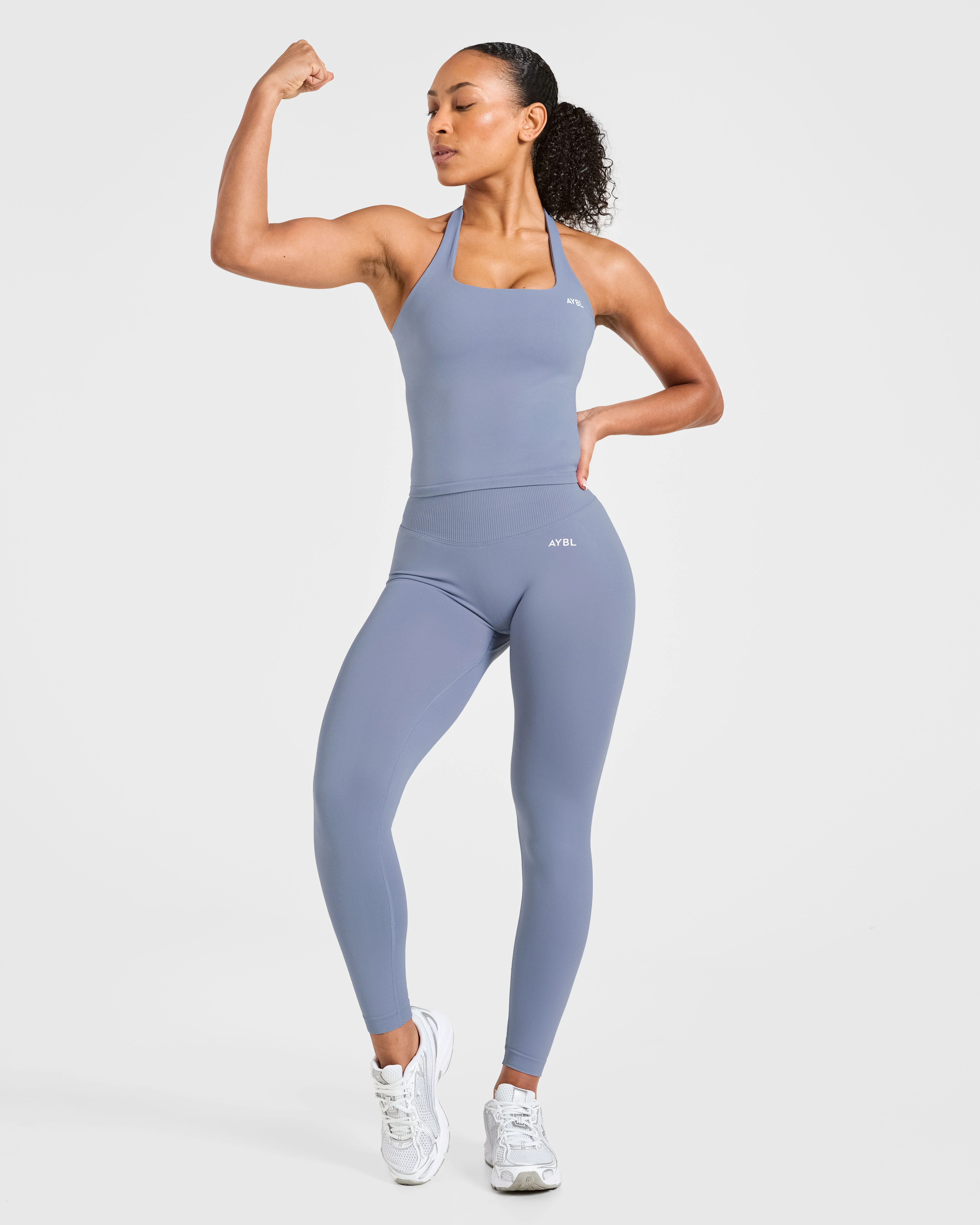 Enhance Seamless Halterneck Top - Slate Blue - Image 7