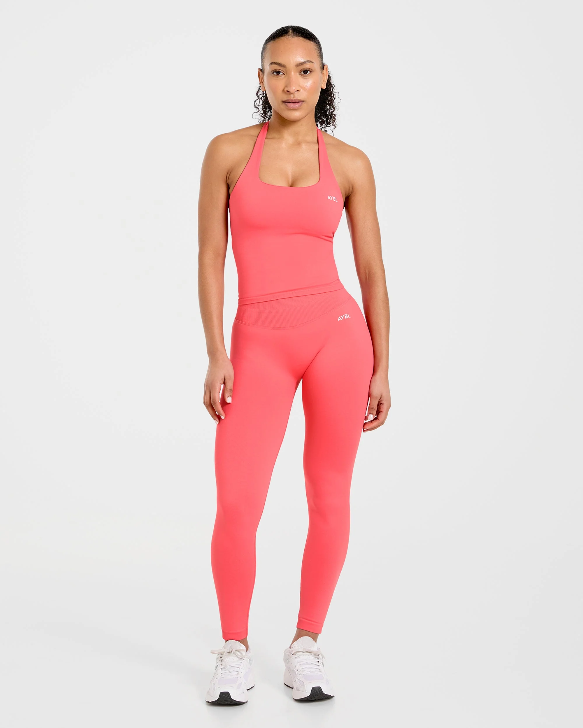 Enhance Seamless Halterneck Top - Summer Coral - Image 3