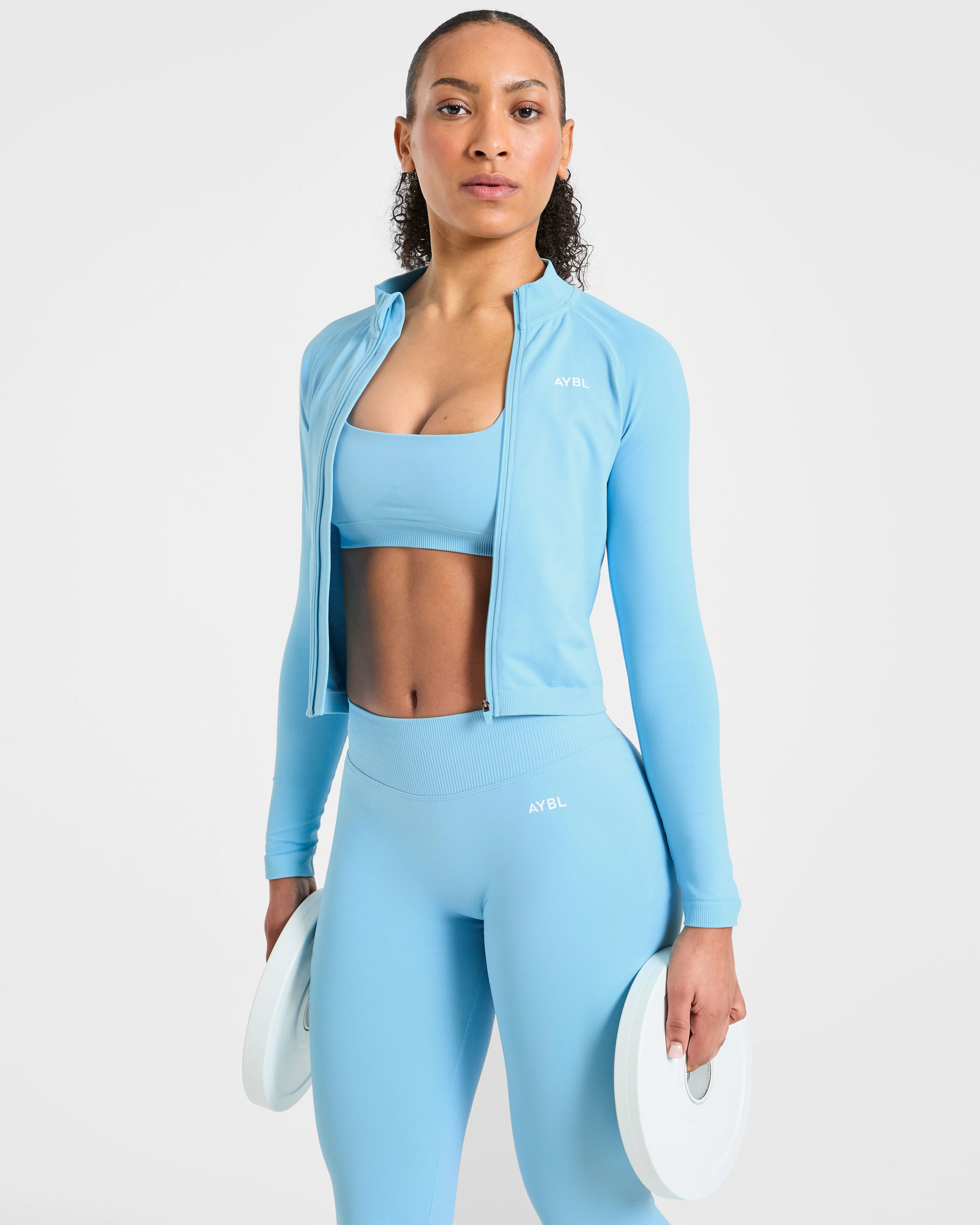 Enhance Seamless Jacket - Powder Blue - Image 8