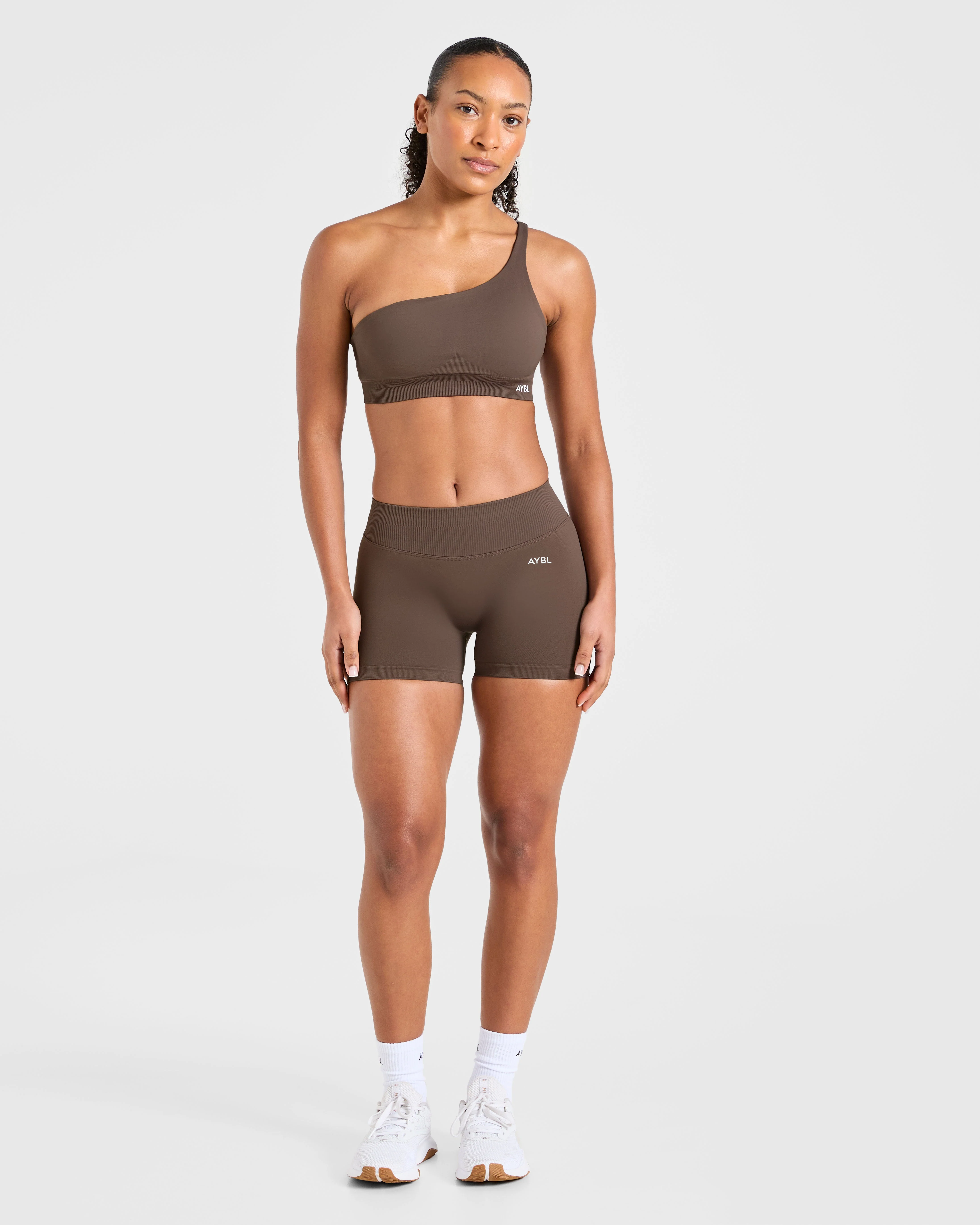 Enhance Seamless Shorts | 3.5"- Brown - Image 3