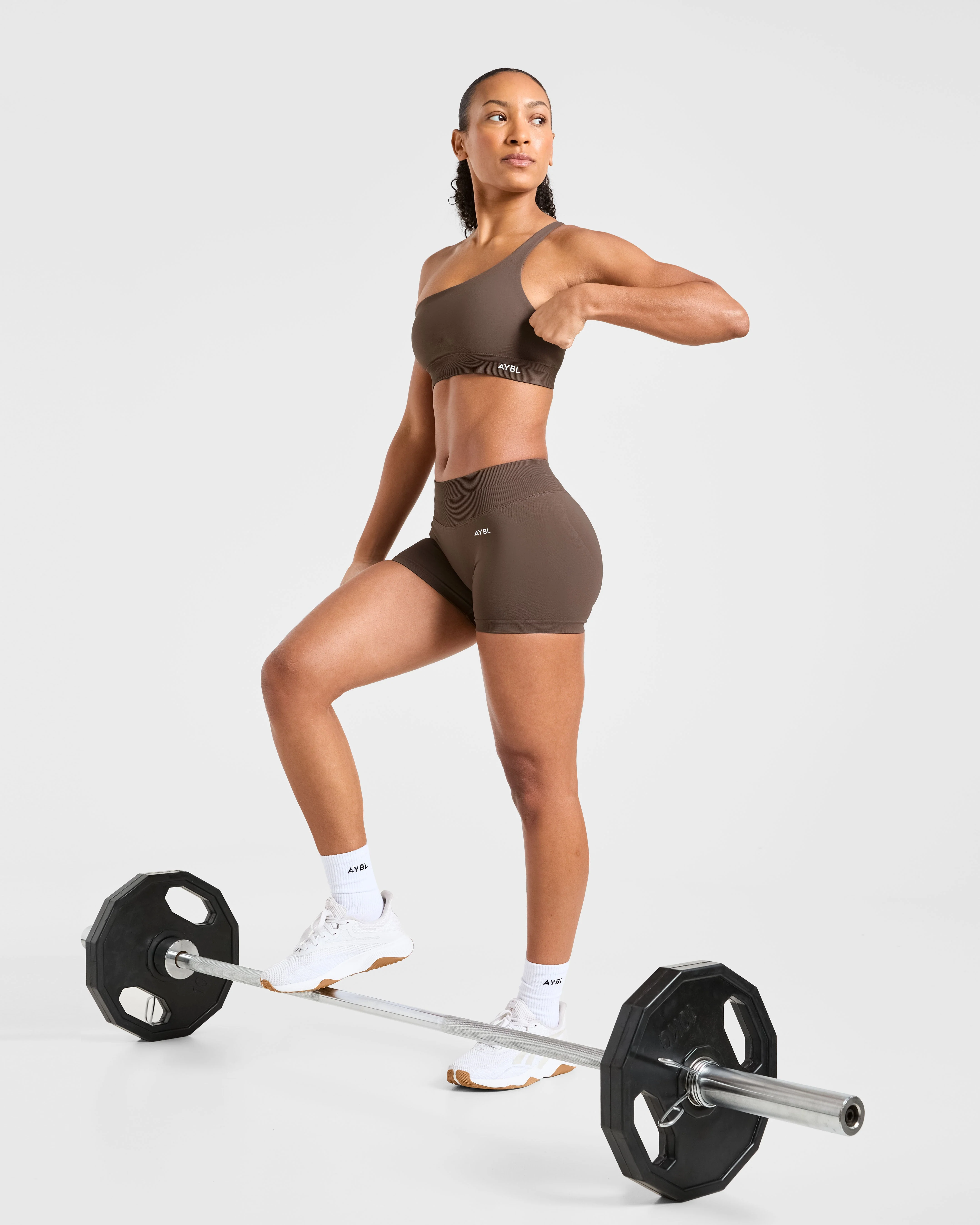 Enhance Seamless Shorts | 3.5"- Brown - Image 7