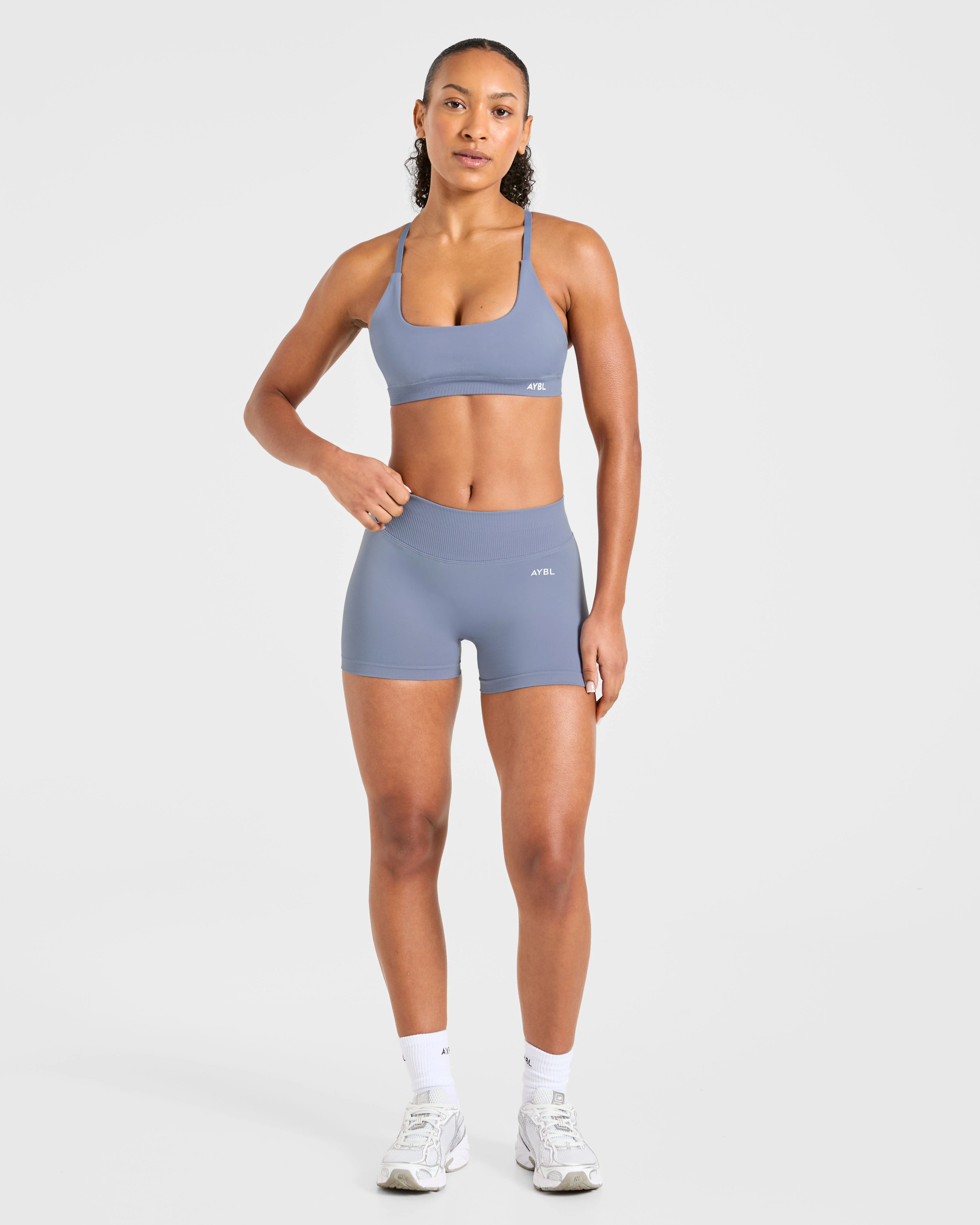 Enhance Seamless Shorts | 3.5"- Slate Blue - Image 3