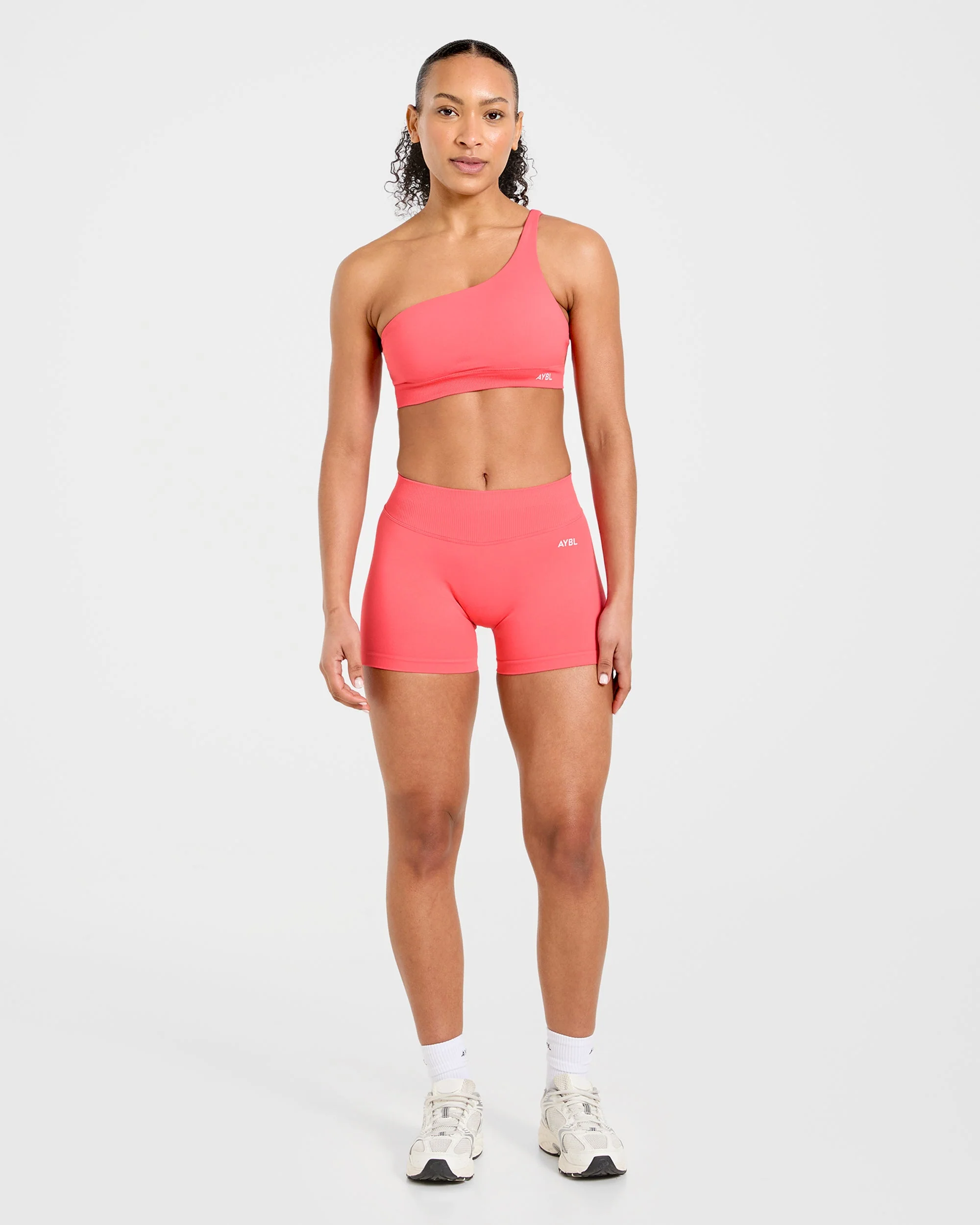 Enhance Seamless Shorts | 3.5" - Summer Coral - Image 4