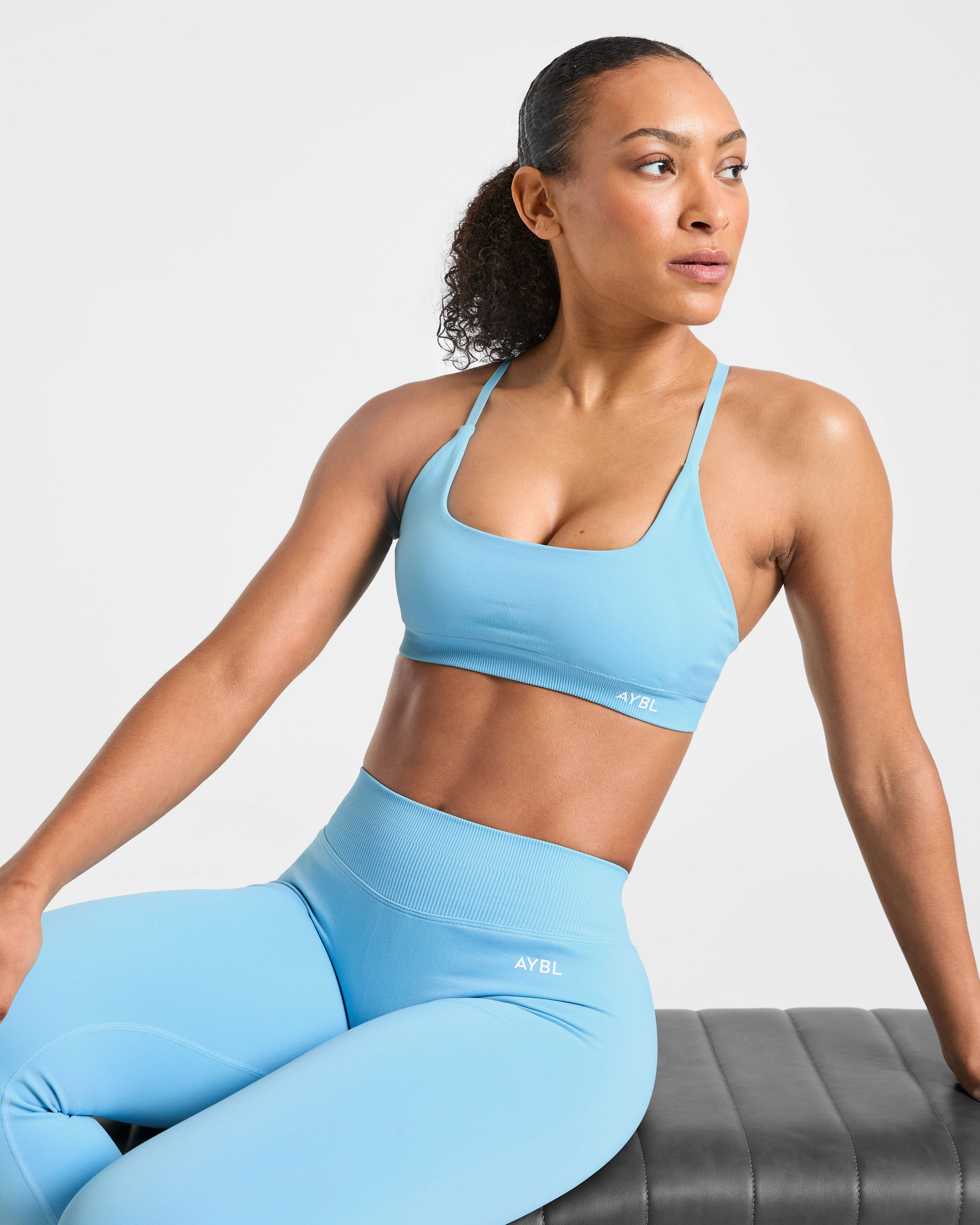 Enhance Seamless Sports Bra - Powder Blue - Image 7