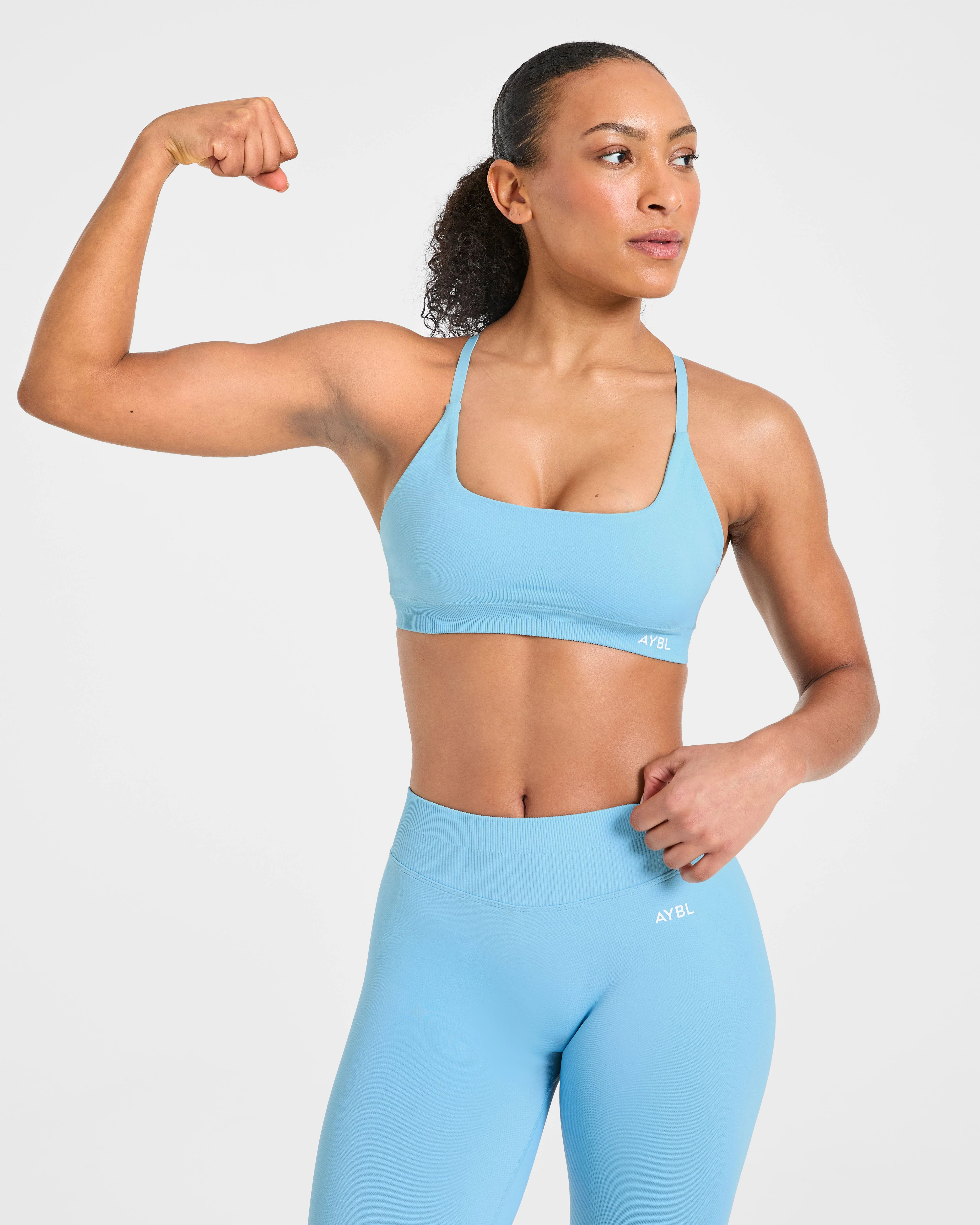 Enhance Seamless Sports Bra - Powder Blue - Image 8