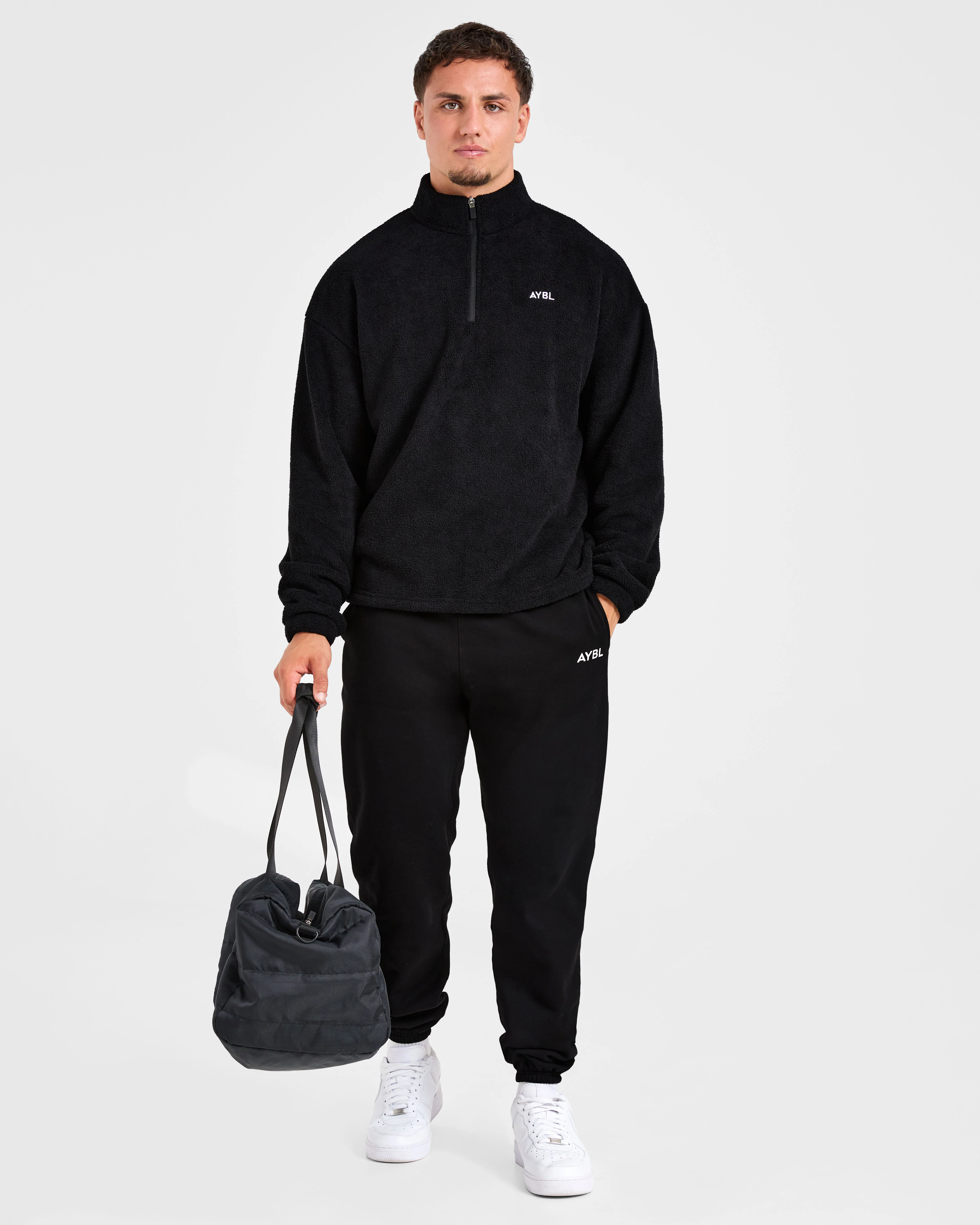 Essential 1/4 Zip Fleece  - Black - Image 7