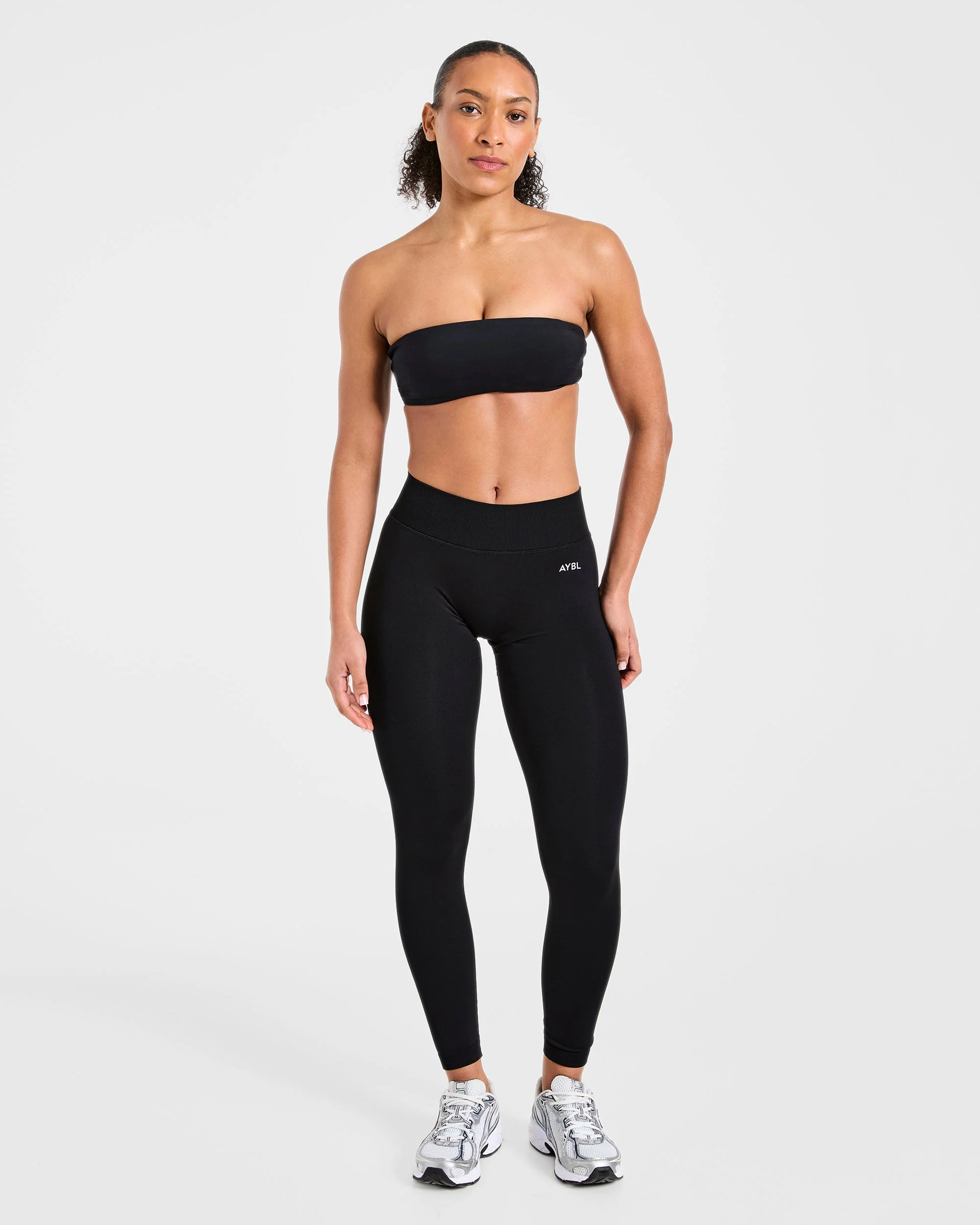 Essential Bandeau Sports Bra - Black - Image 3