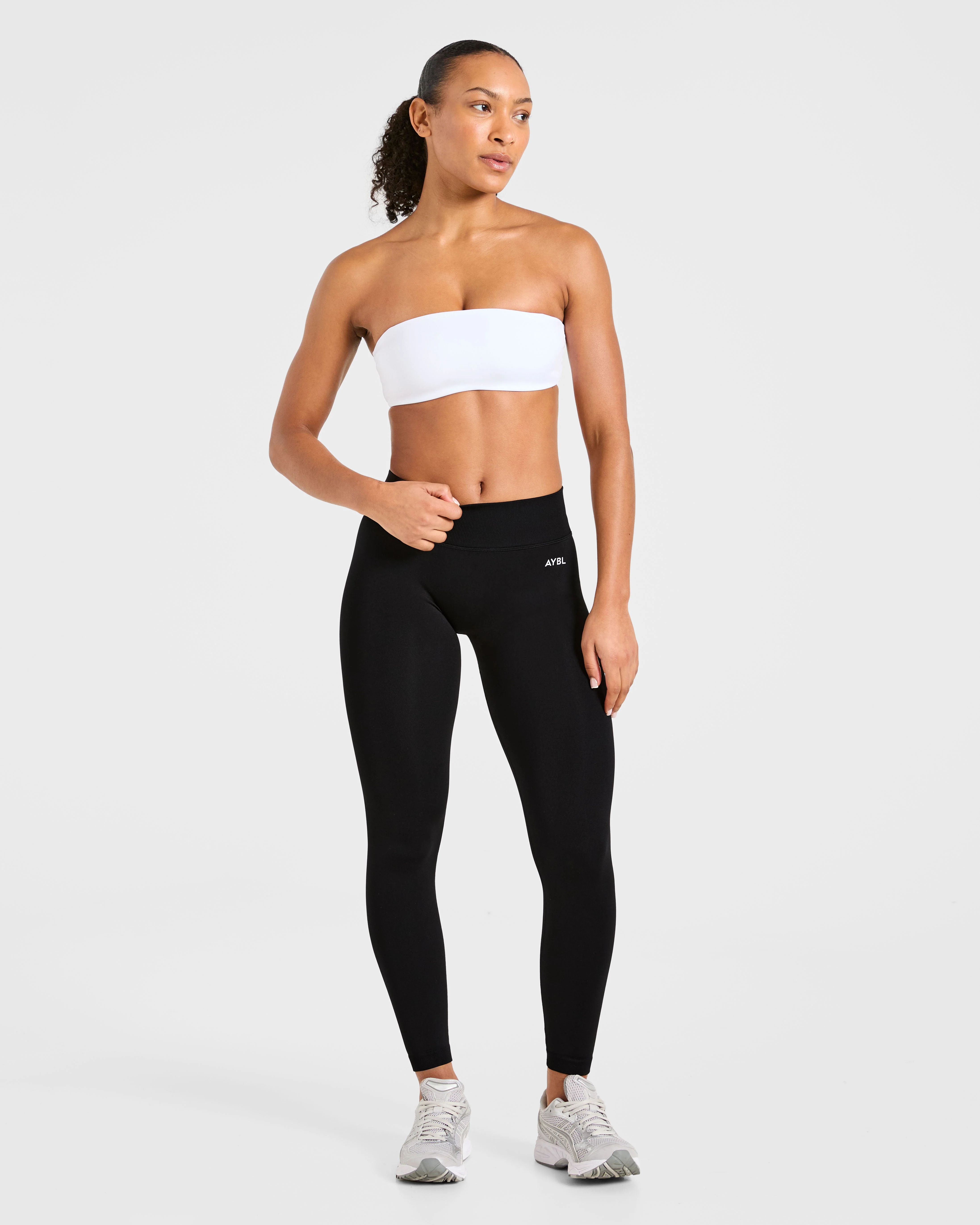 Essential Bandeau Sports Bra - White - Image 3