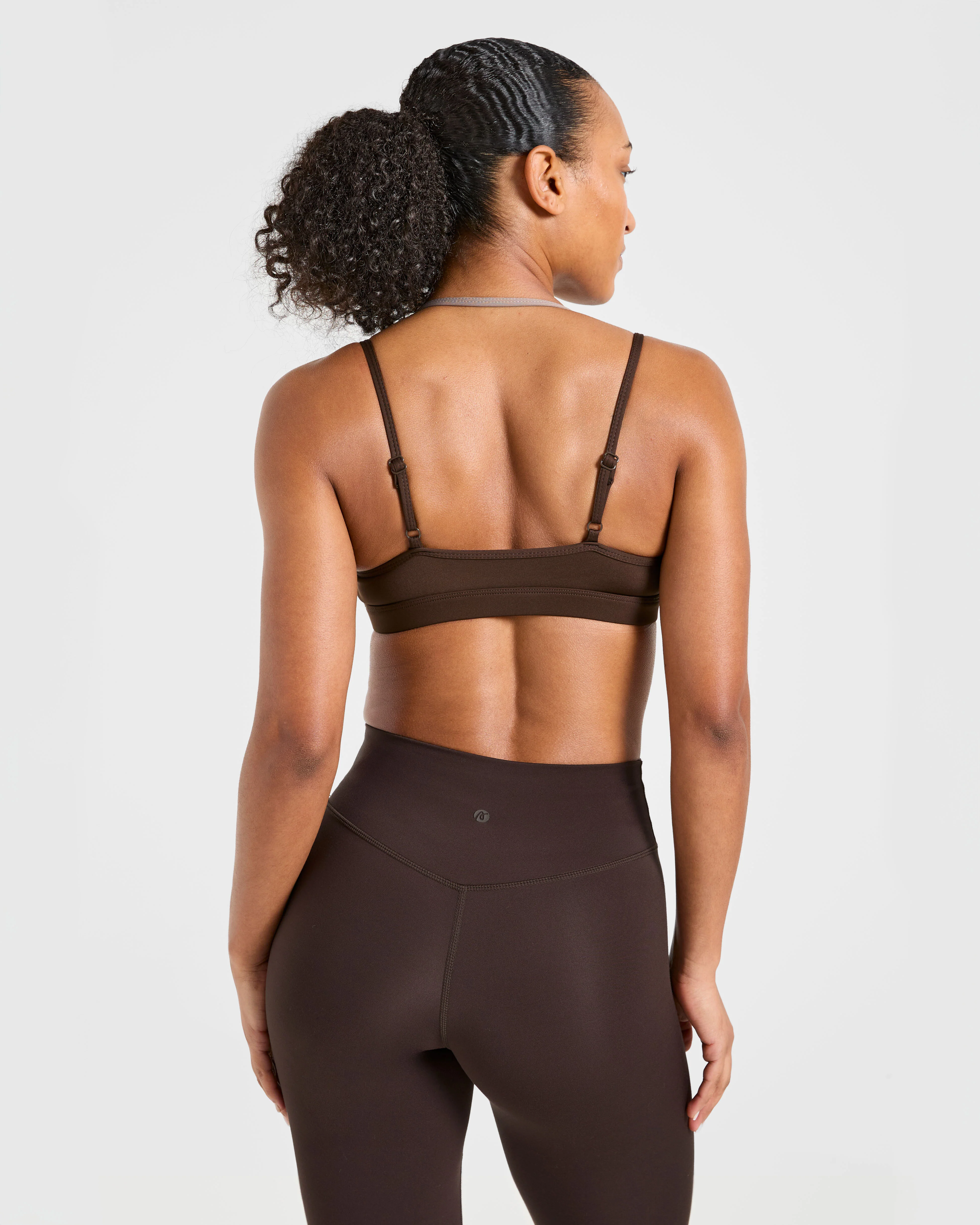 Essential Double Layer Sports Bra - Brown - Image 2
