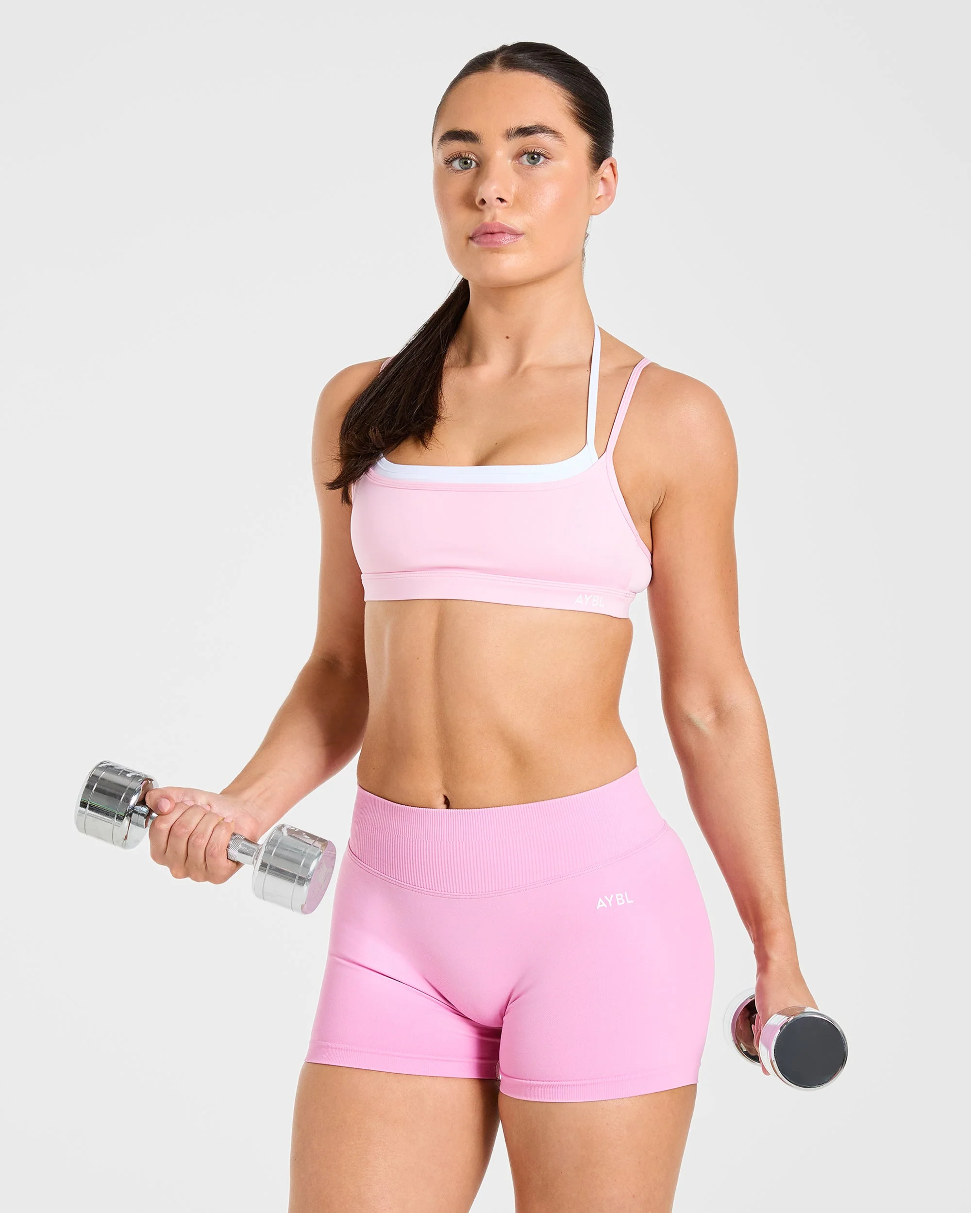 Essential Double Layer Sports Bra - Pink - Image 7