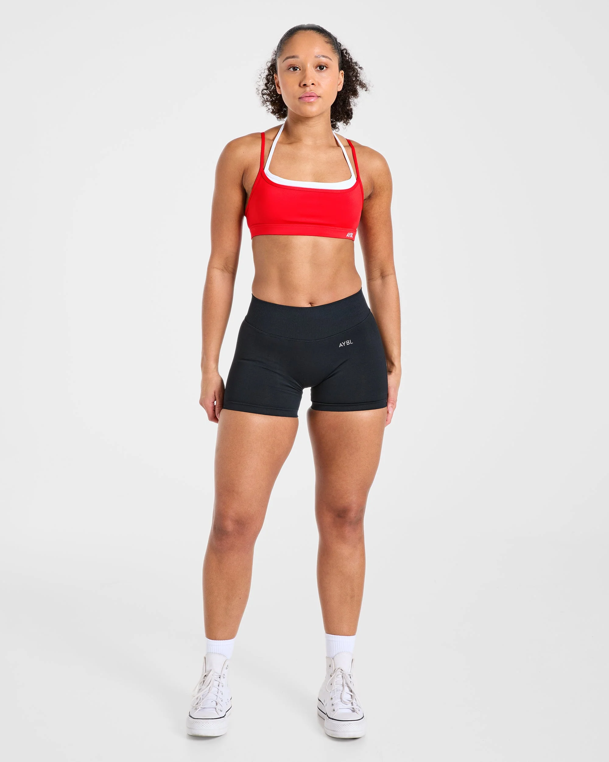 Essential Double Layer Sports Bra - Vibrant Red - Image 3