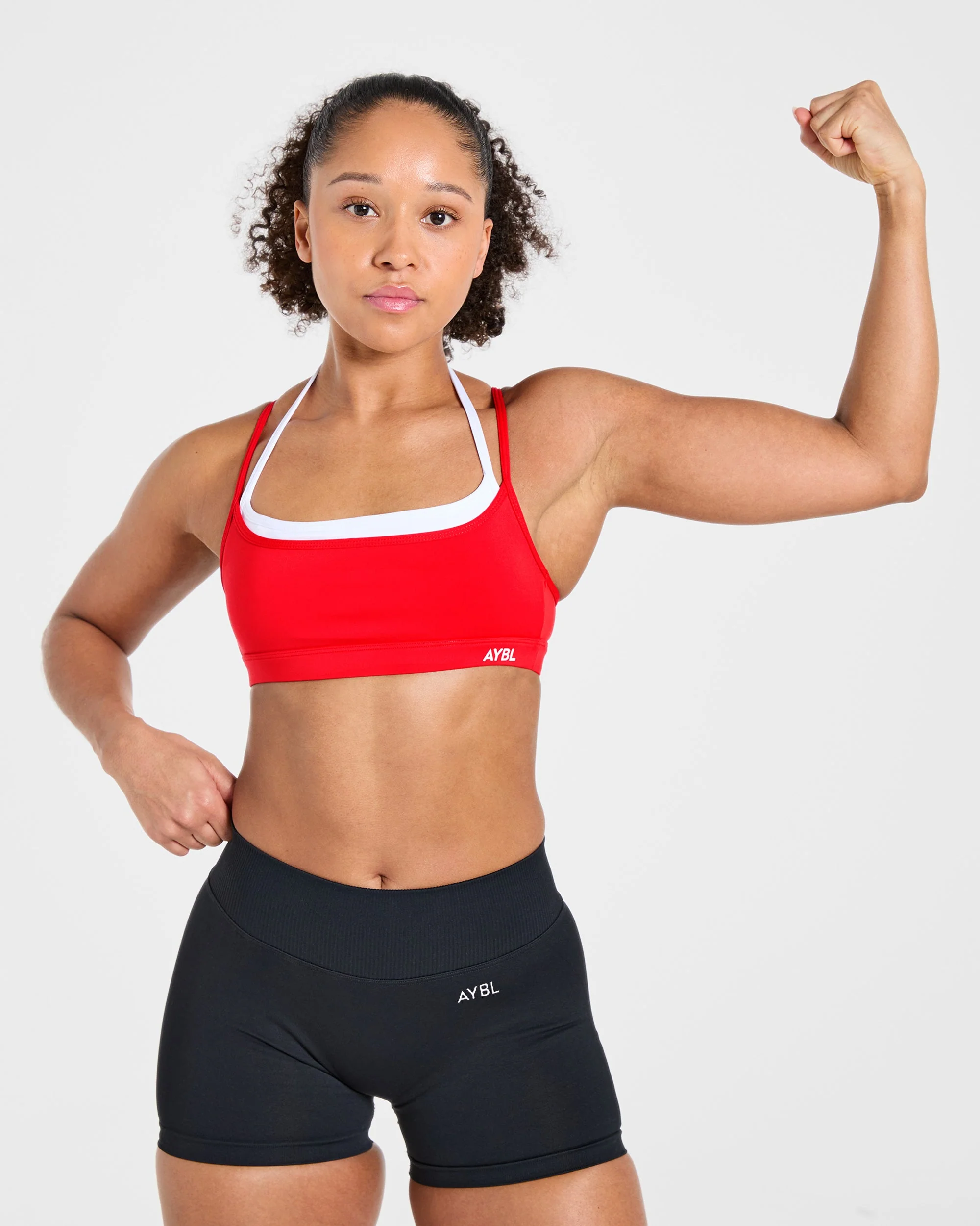 Essential Double Layer Sports Bra - Vibrant Red - Image 7