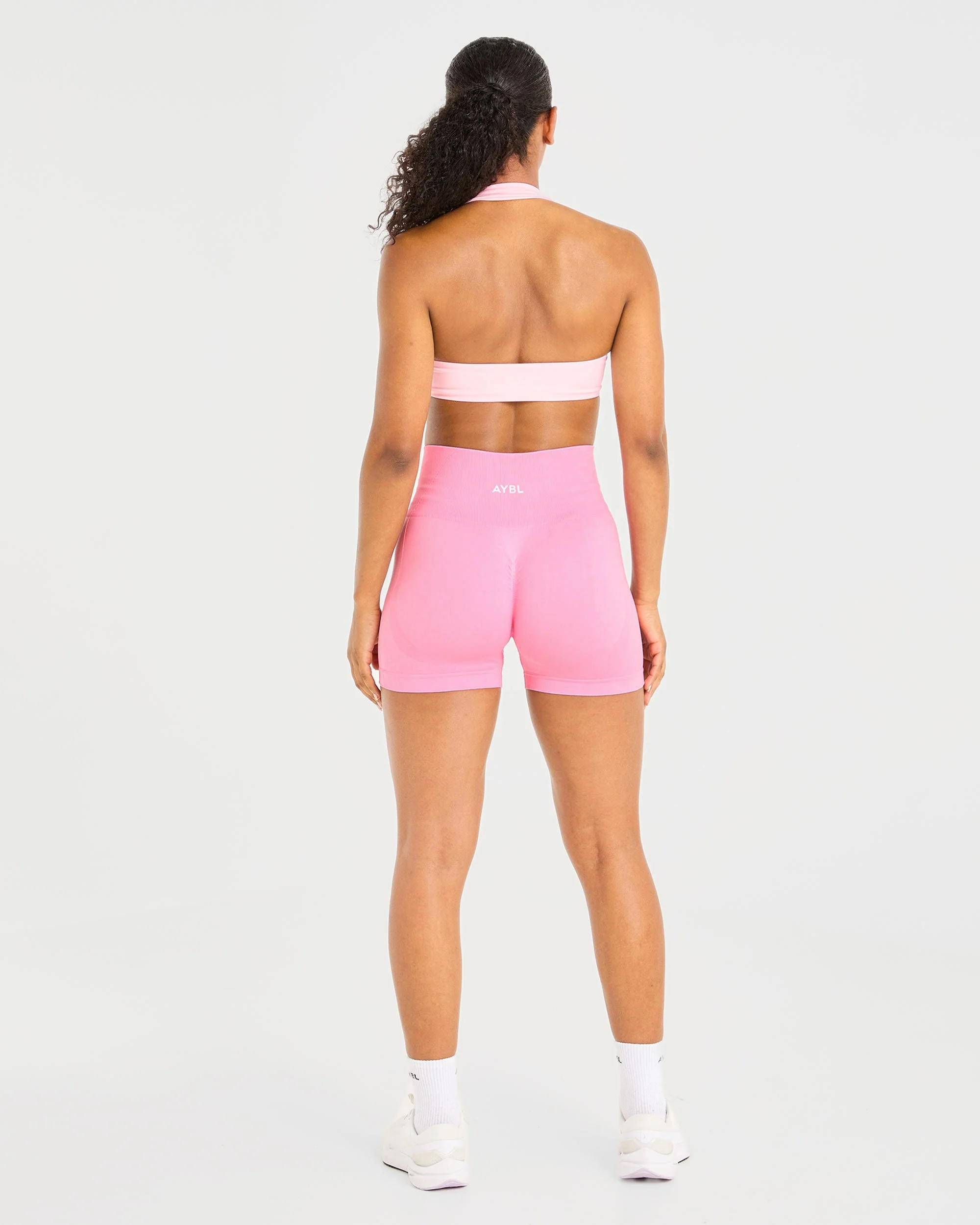 Essential Halterneck Sports Bra - Baby Pink - Image 4