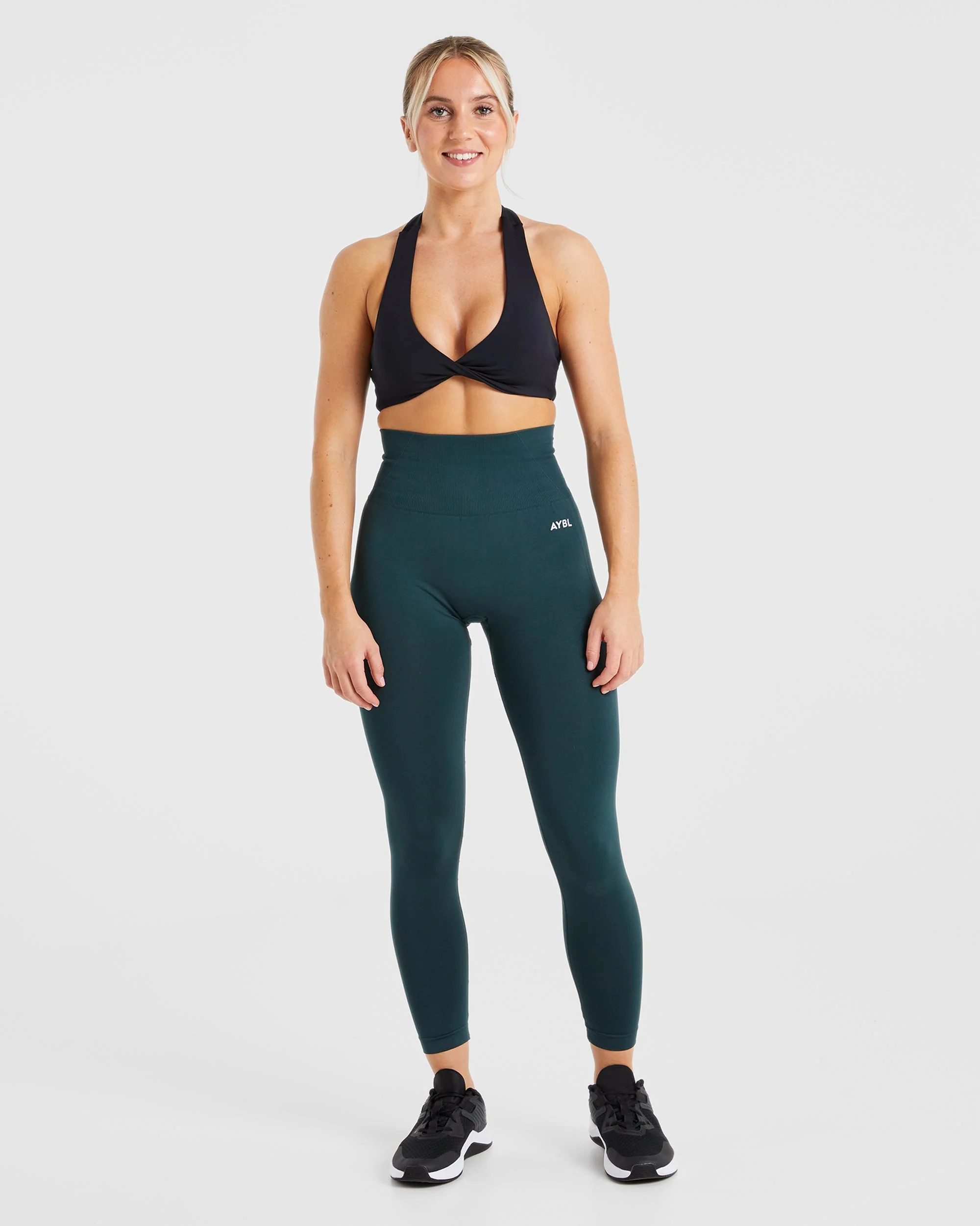 Essential Halterneck Sports Bra - Black - Image 3