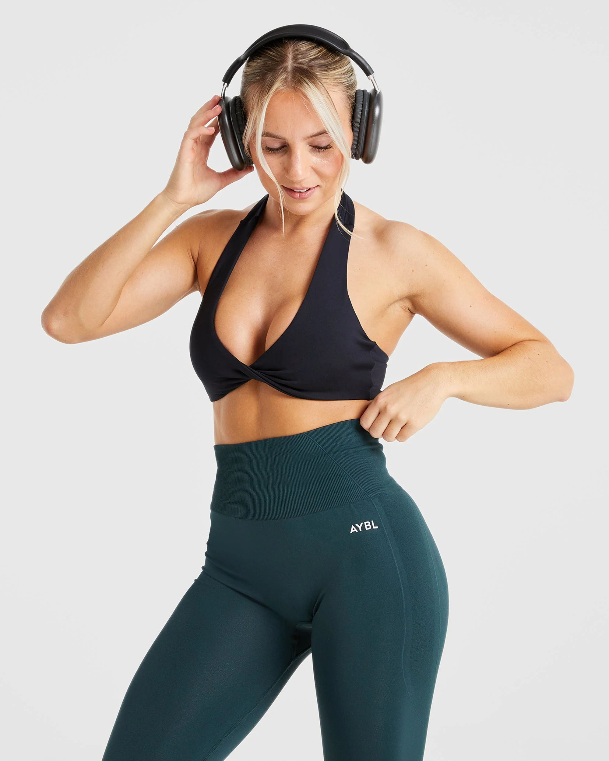 Essential Halterneck Sports Bra - Black - Image 8