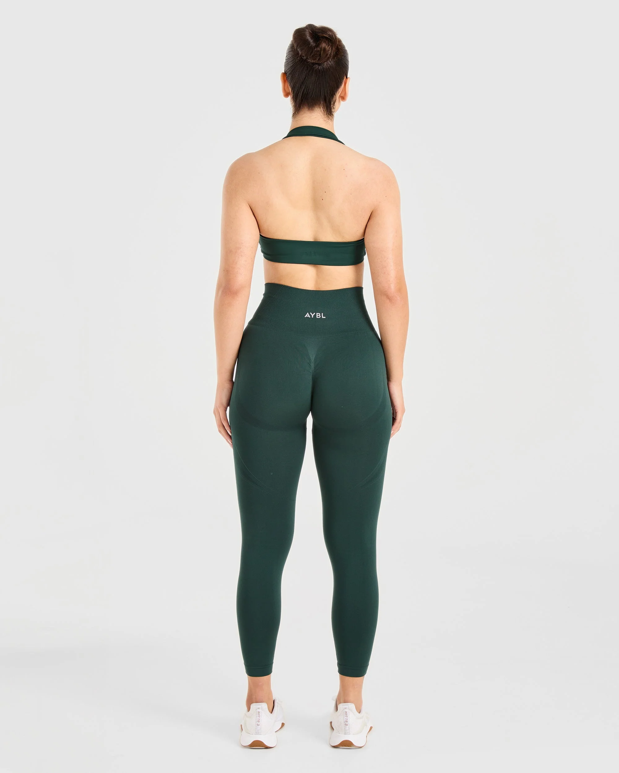 Essential Halterneck Sports Bra - Deep Green - Image 4