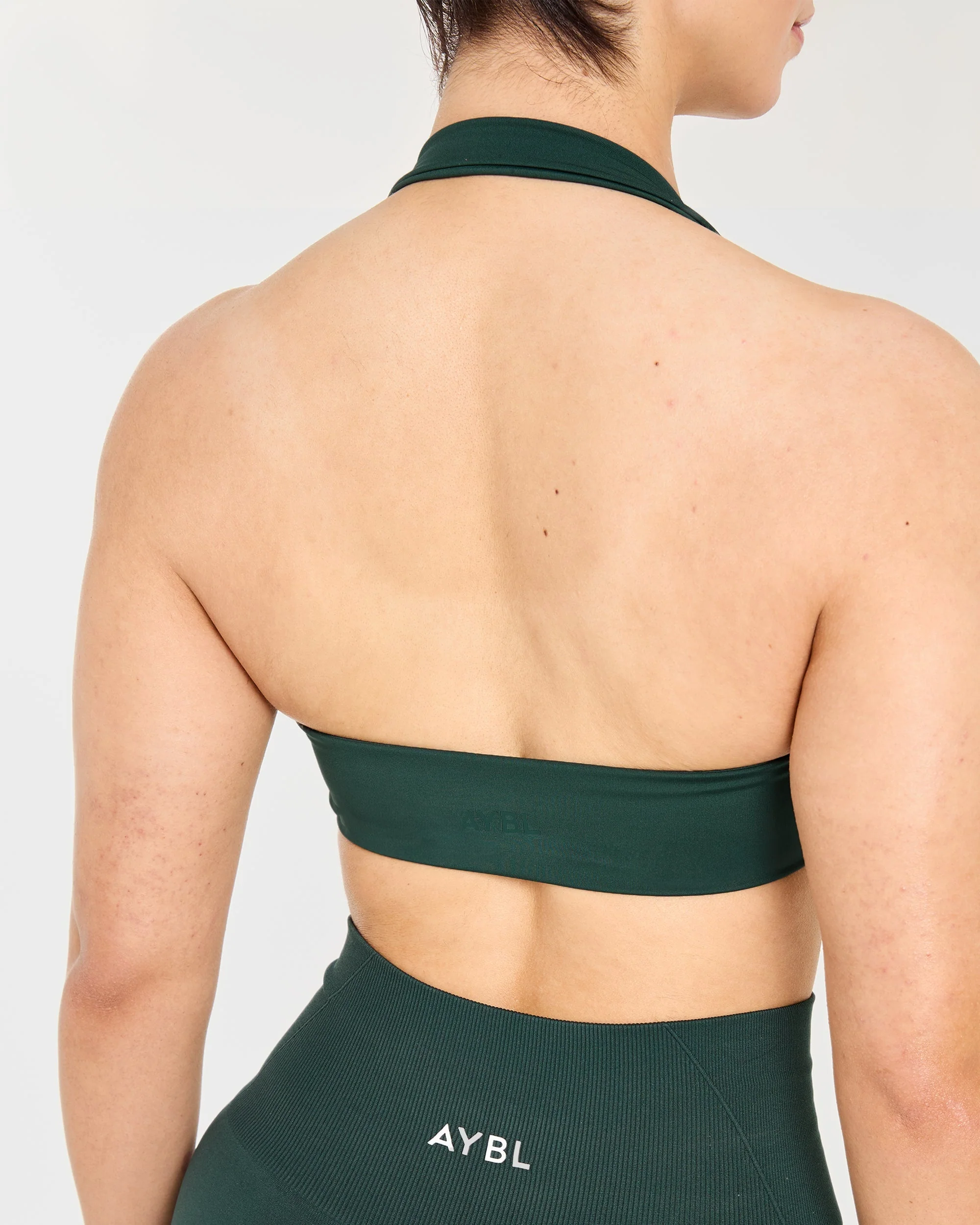 Essential Halterneck Sports Bra - Deep Green - Image 6