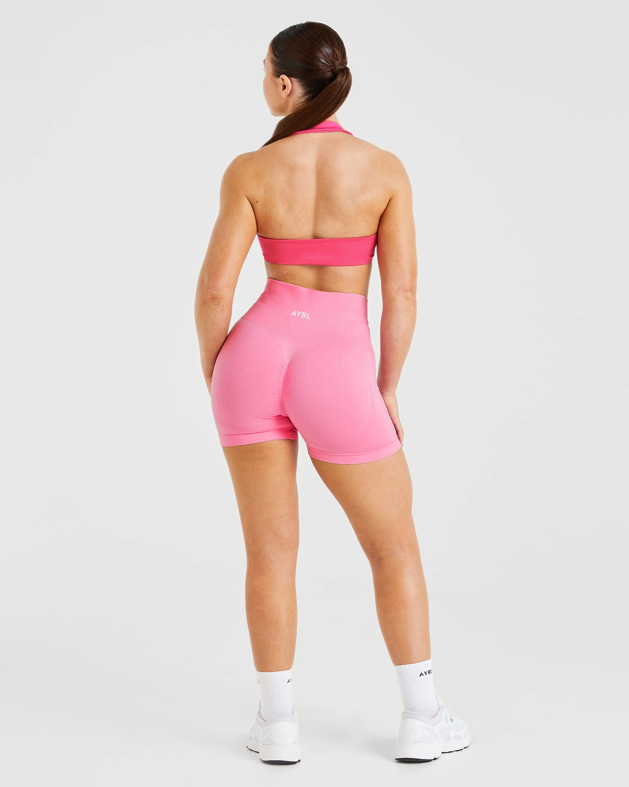 Essential Halterneck Sports Bra - Hot Pink - Image 4