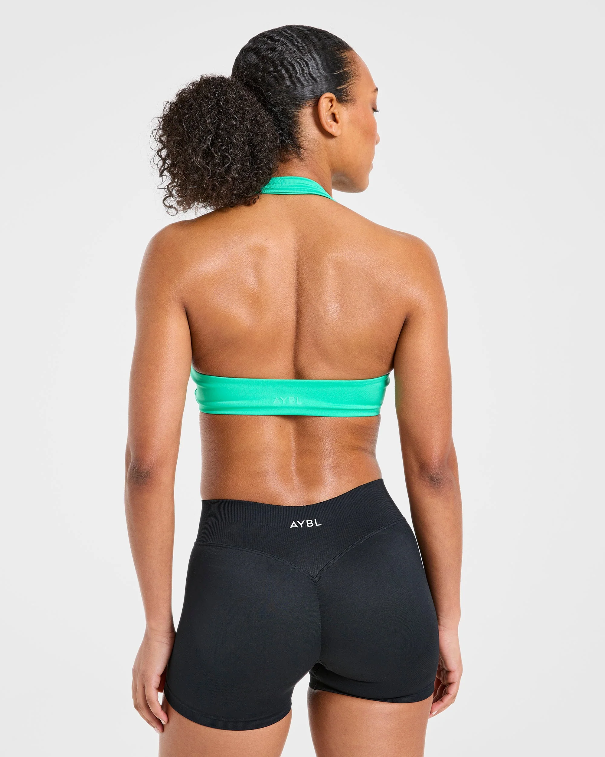 Essential Halterneck Sports Bra - Mint Green - Image 2