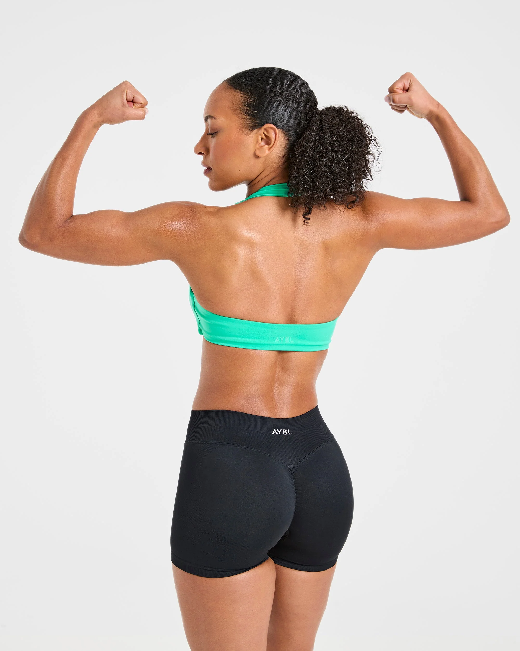 Essential Halterneck Sports Bra - Mint Green - Image 7