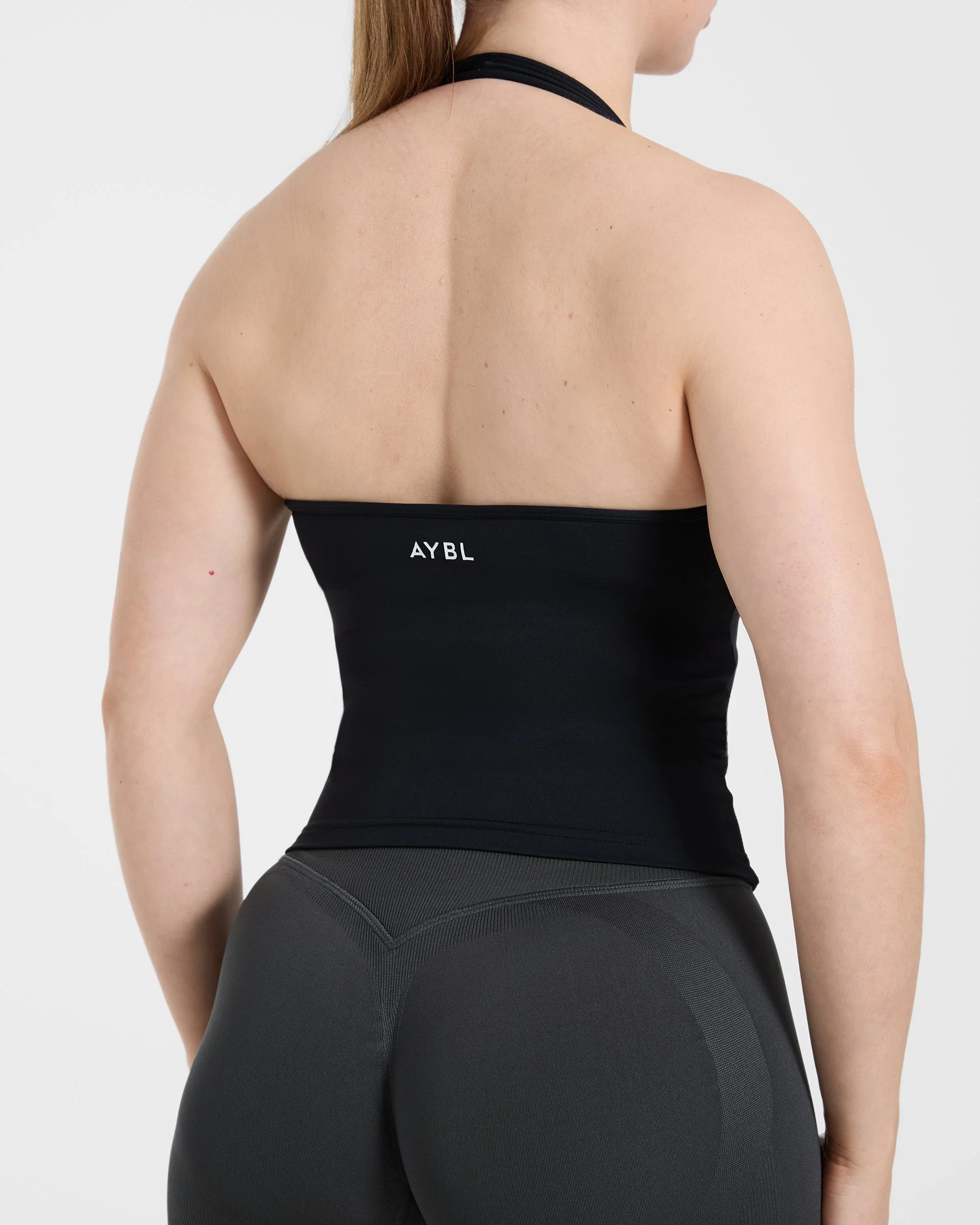Essential Halterneck Tank Top - Black - Image 6