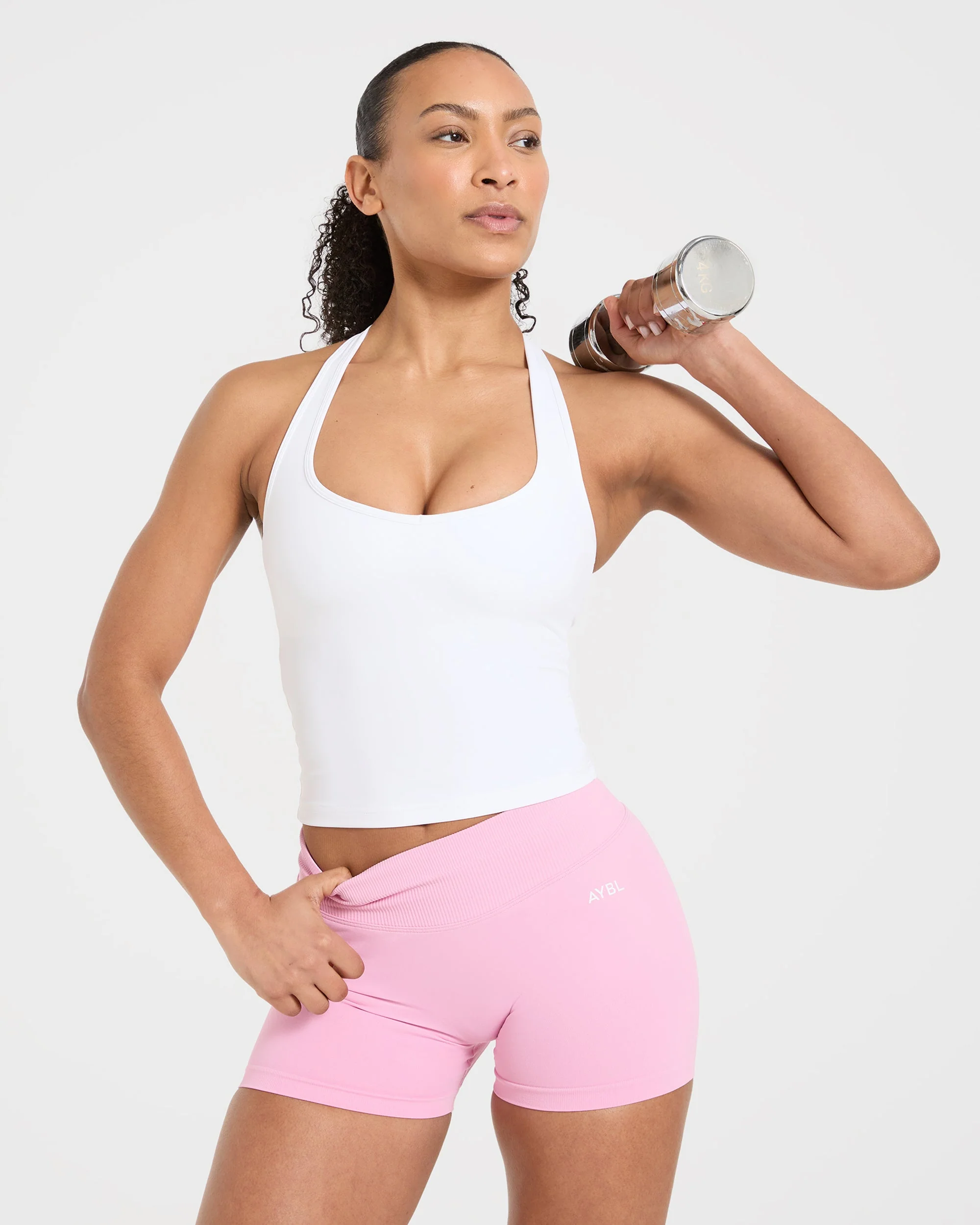 Essential Halterneck Tank Top - White - Image 7
