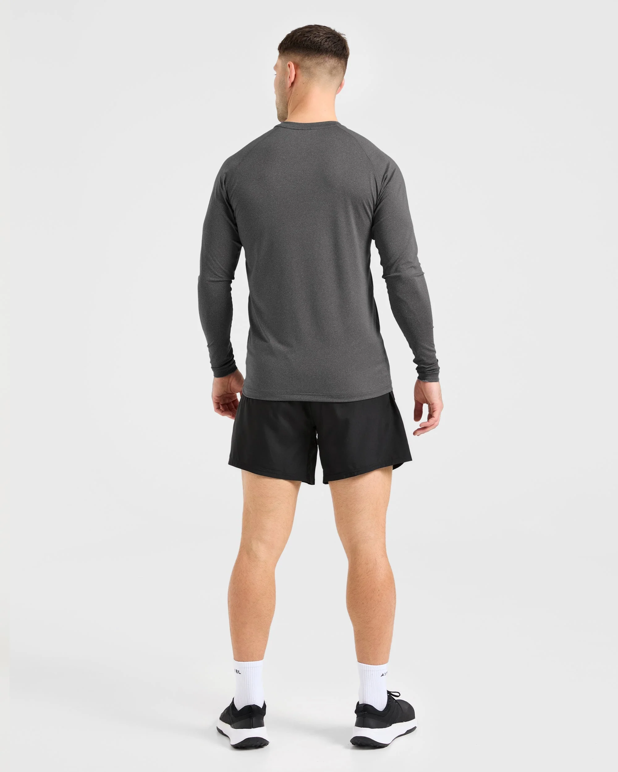 Essential Long Sleeve T Shirt - Grey Marl - Image 4
