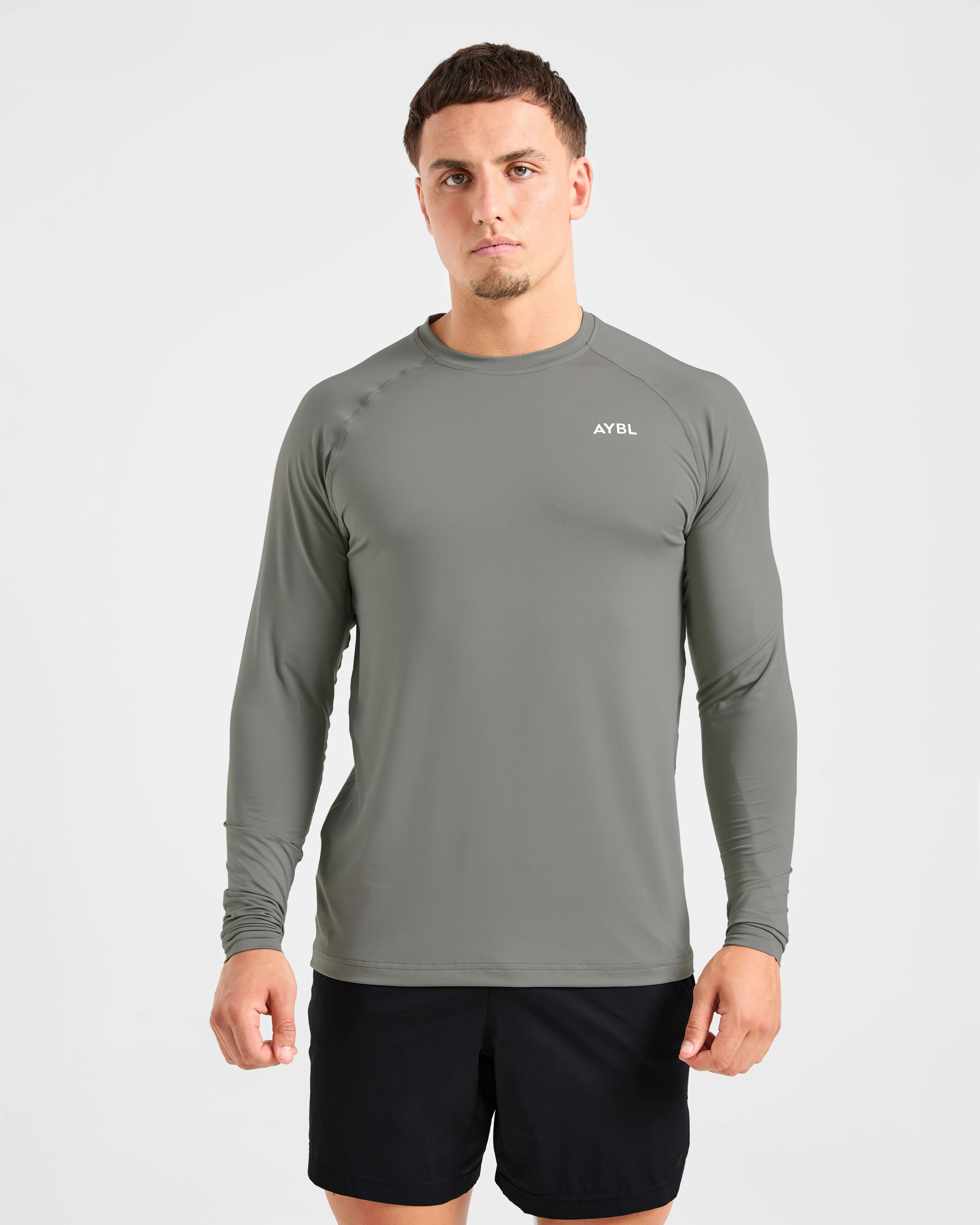 Essential Long Sleeve T Shirt - Olive Smoke